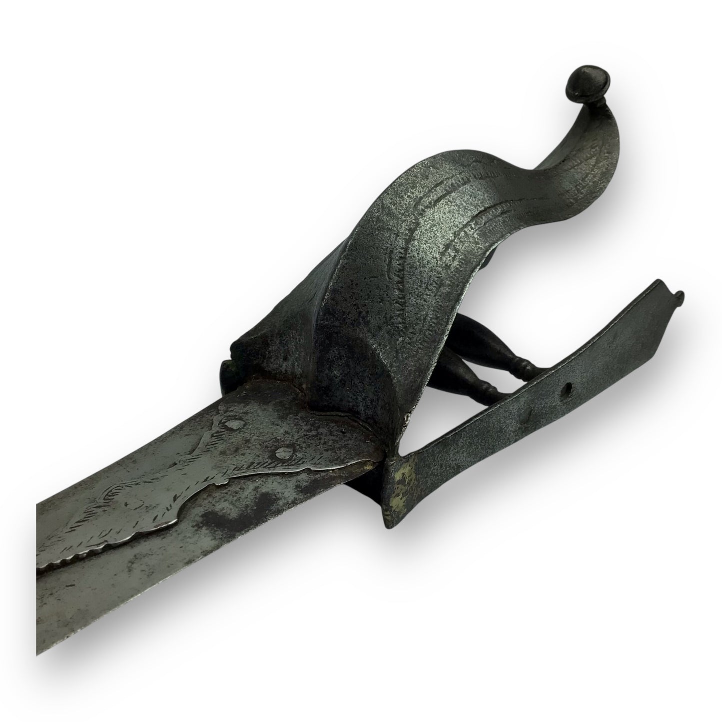 Rare 17th Century Indian Hooded Katar with Sheath