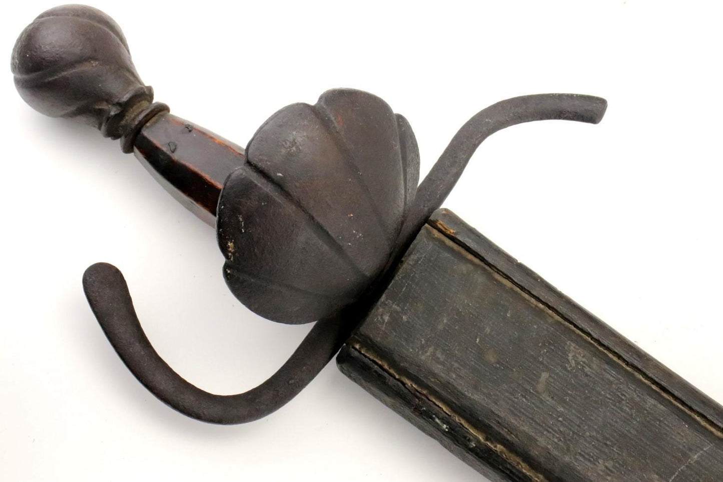 Rare Italian Nobleman's Falchion Sword w/ Pierced Fullers & Scabbard -Mid 16th C