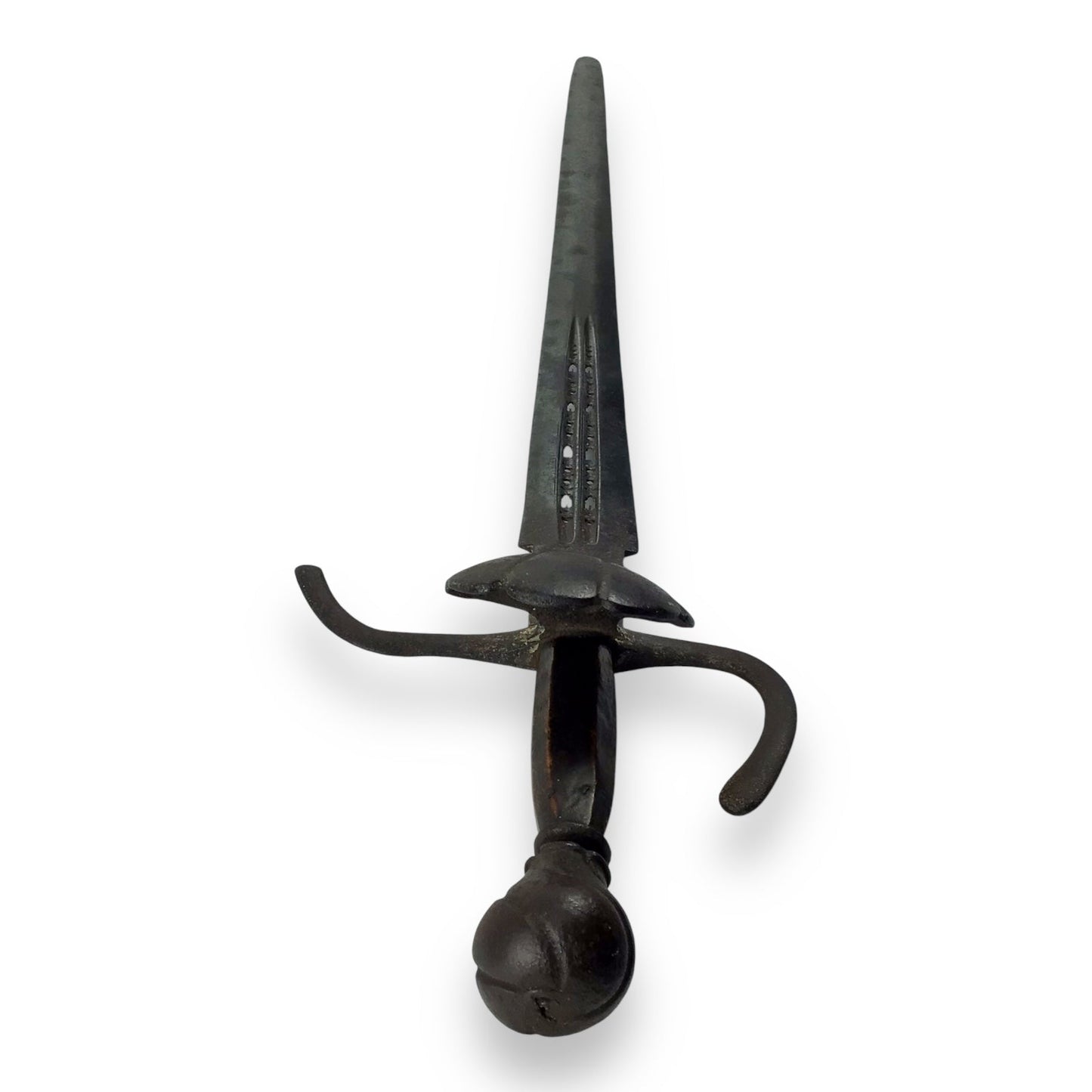 Rare Italian Nobleman's Falchion Sword w/ Pierced Fullers & Scabbard -Mid 16th C