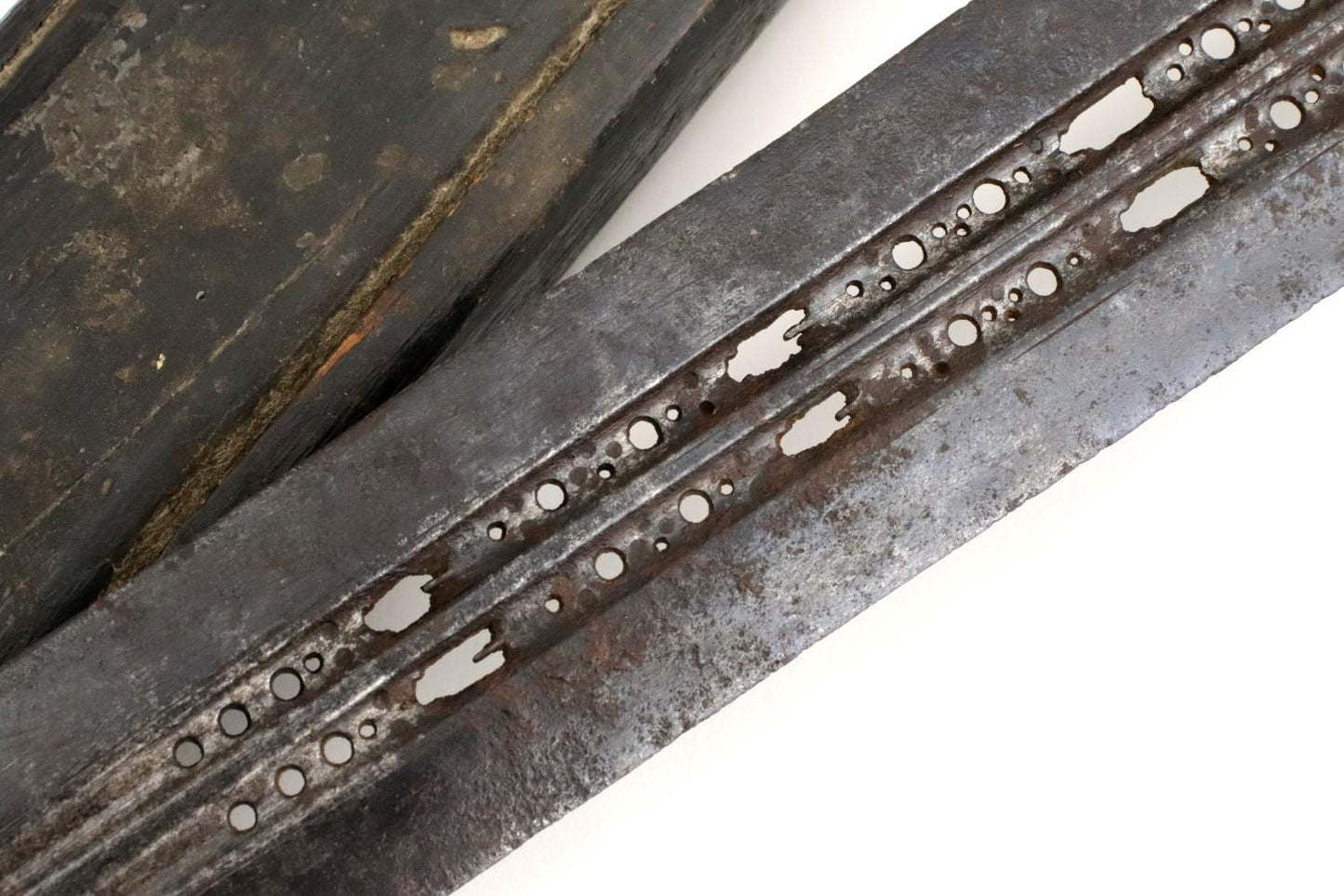Rare Italian Nobleman's Falchion Sword w/ Pierced Fullers & Scabbard -Mid 16th C