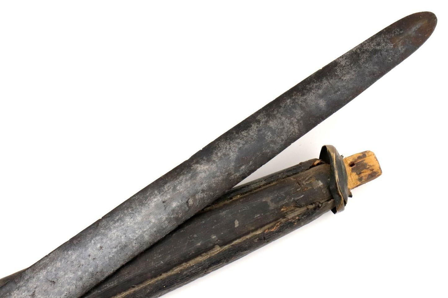 Rare Italian Nobleman's Falchion Sword w/ Pierced Fullers & Scabbard -Mid 16th C