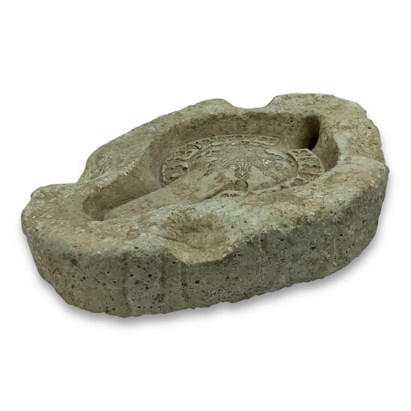 Rare Late Roman Lamp Mold Gypsum Heart Clover Design 5th–6th Century AD