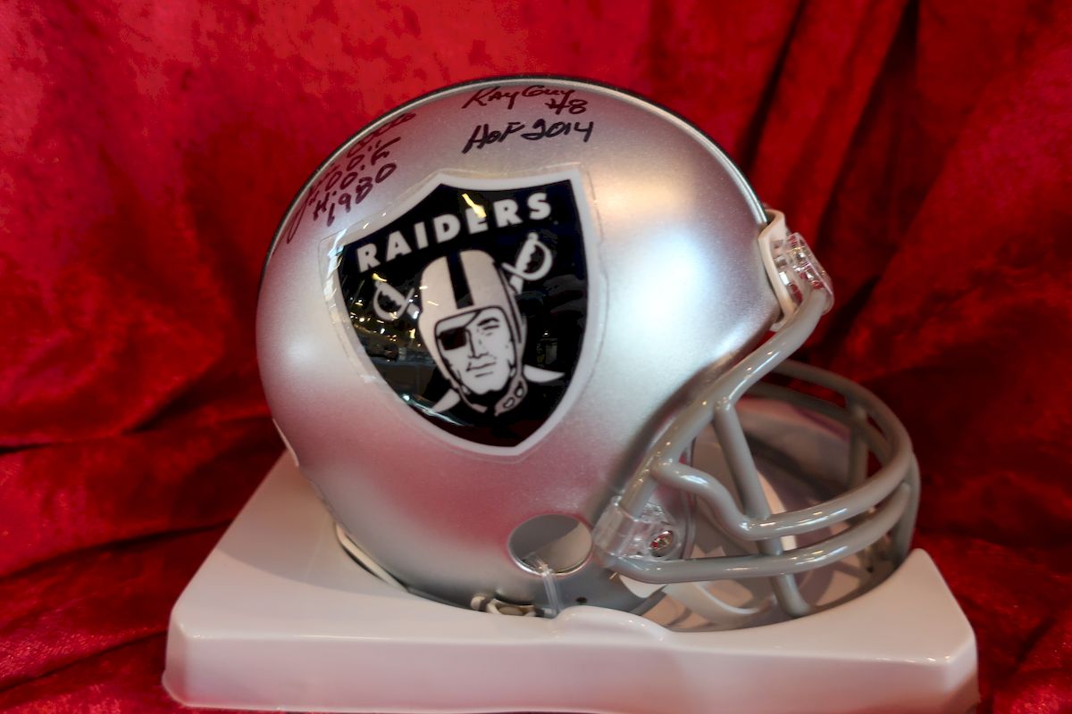 Ray Guy Raiders Autographed x3 Certified Authentic Football Mini Helmet –  Collectors Crossroads