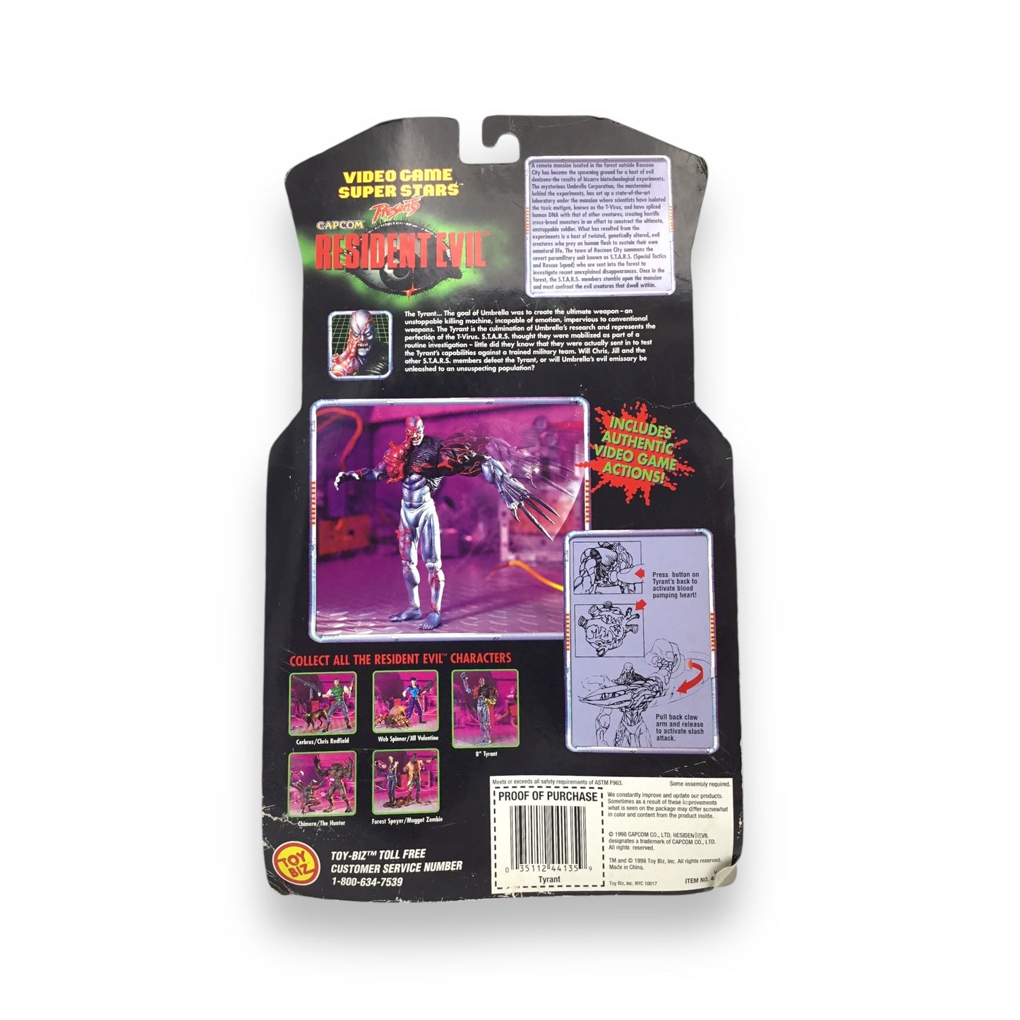 Resident Evil Tyrant Action Figure | Video Game Super Stars Series by ToyBiz | New on Card