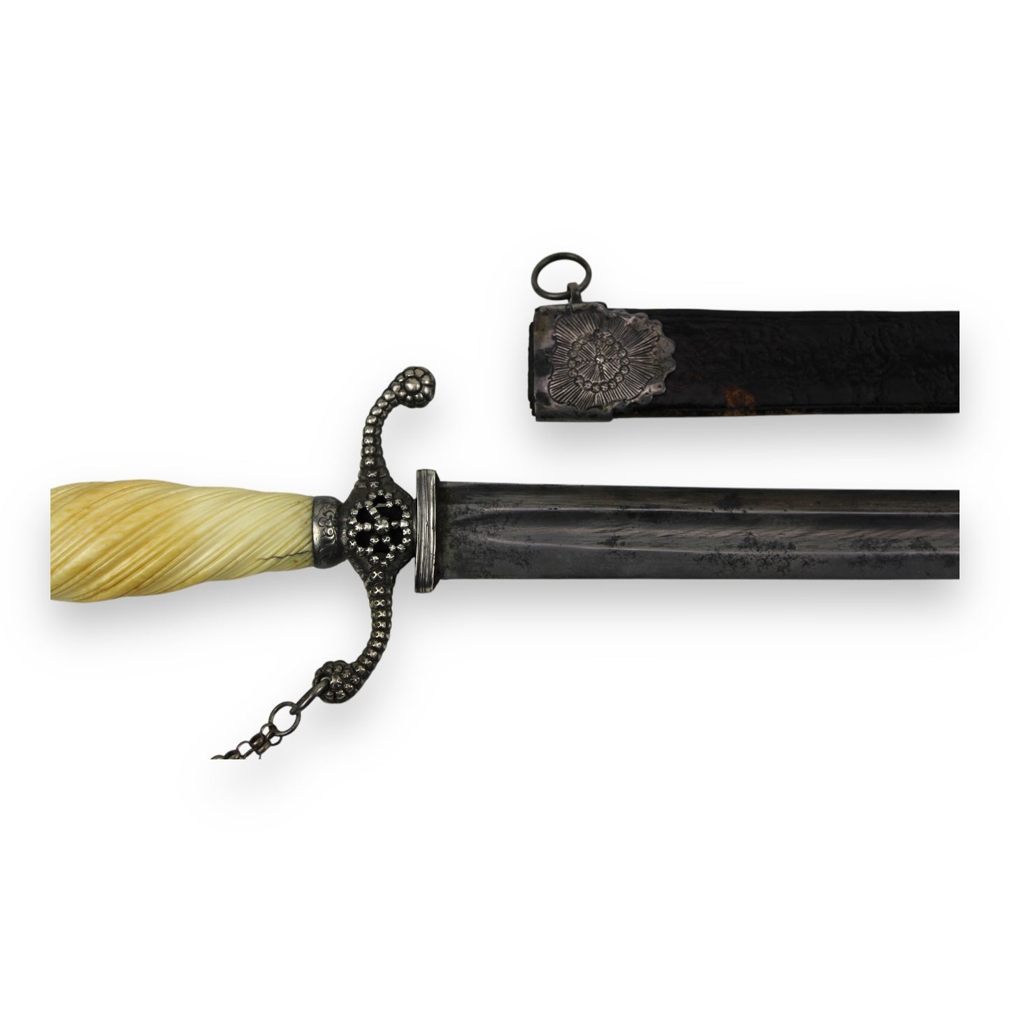 Rev War 1776 Silver Hilt Officer Sword Guthman Coll. Rare Eagle Head Ivory