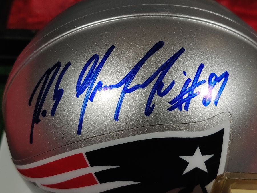 Rob Gronkowski New England Patriots Autographed Mini Helmet Shadowbox + More