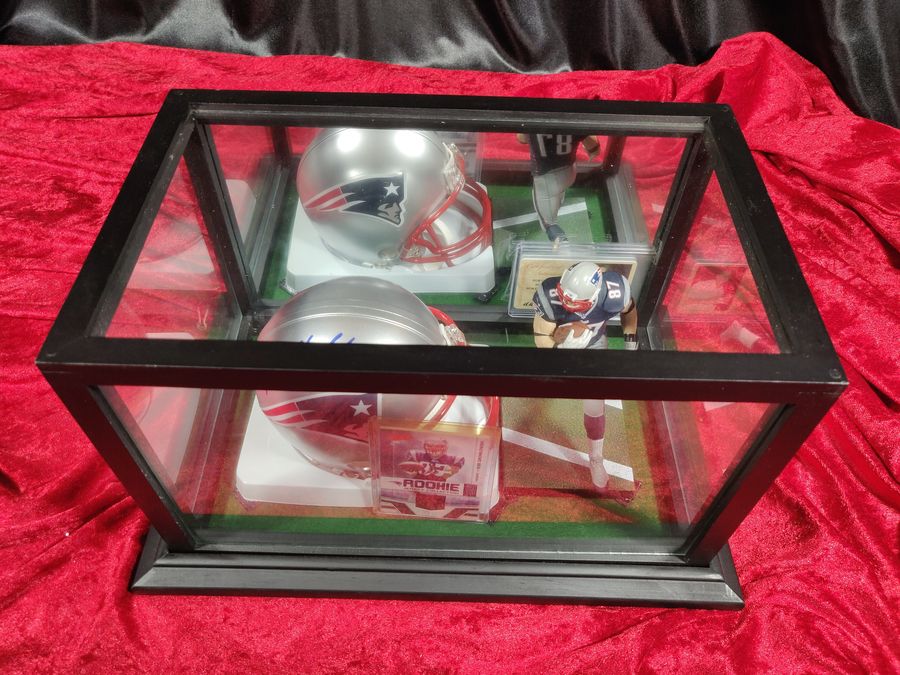 Rob Gronkowski New England Patriots Autographed Mini Helmet Shadowbox + More
