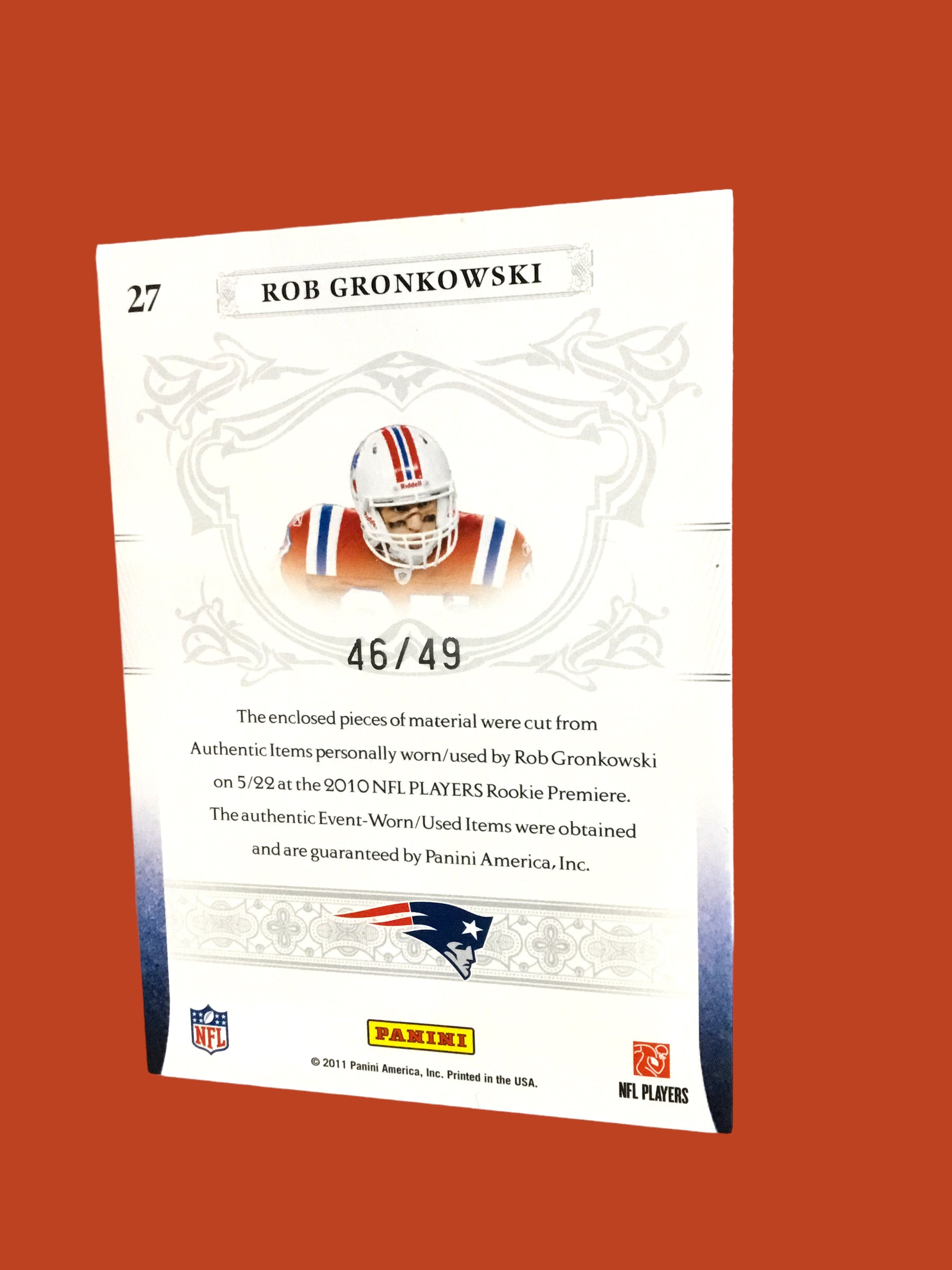 Rob Gronkowski Signed Patriots Mini Helmet Shadowbox – Card, Figure, & COA