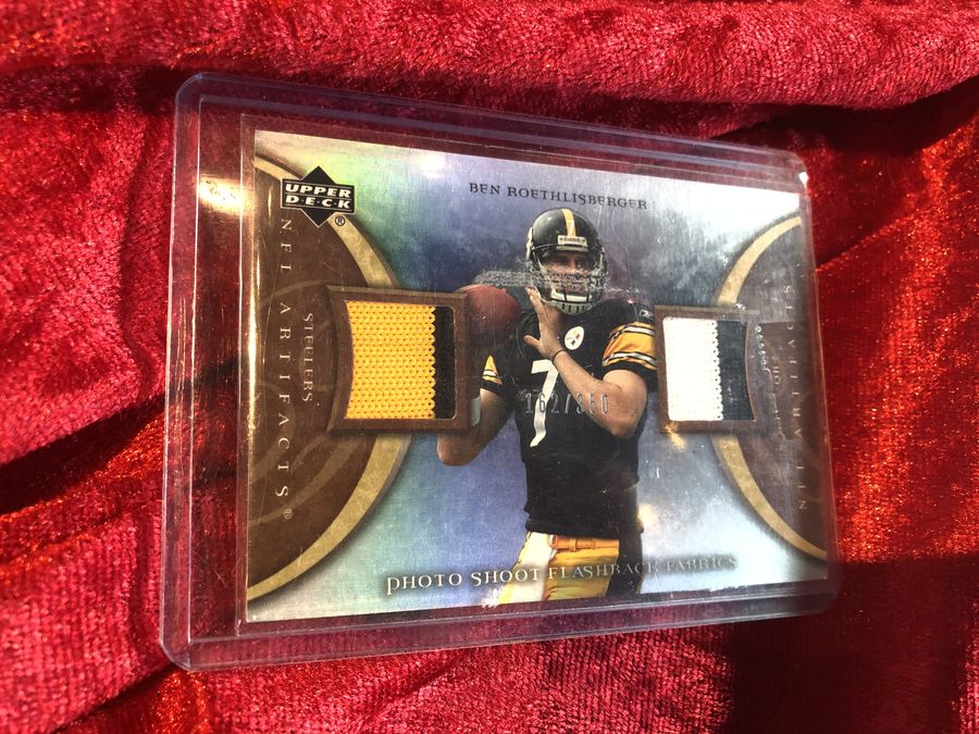 Roethlisberger, Bell, & Brown Steelers Signed Mini Helmet Shadowbox w/ Cards COA