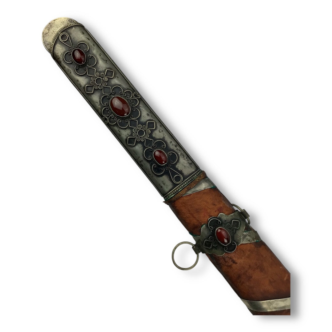 Russian Bukhara Silver Sword w/ Karelian Birch Accents