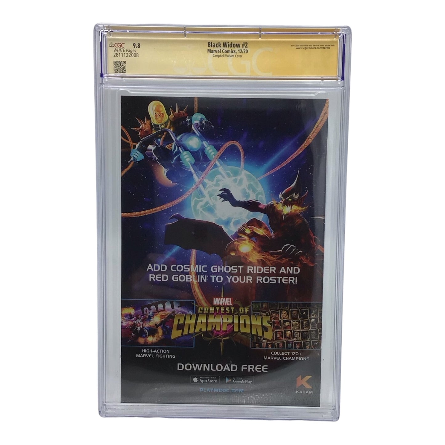 SIGNED Black Widow #2 - CGC 9.8 Campbell Variant Cover