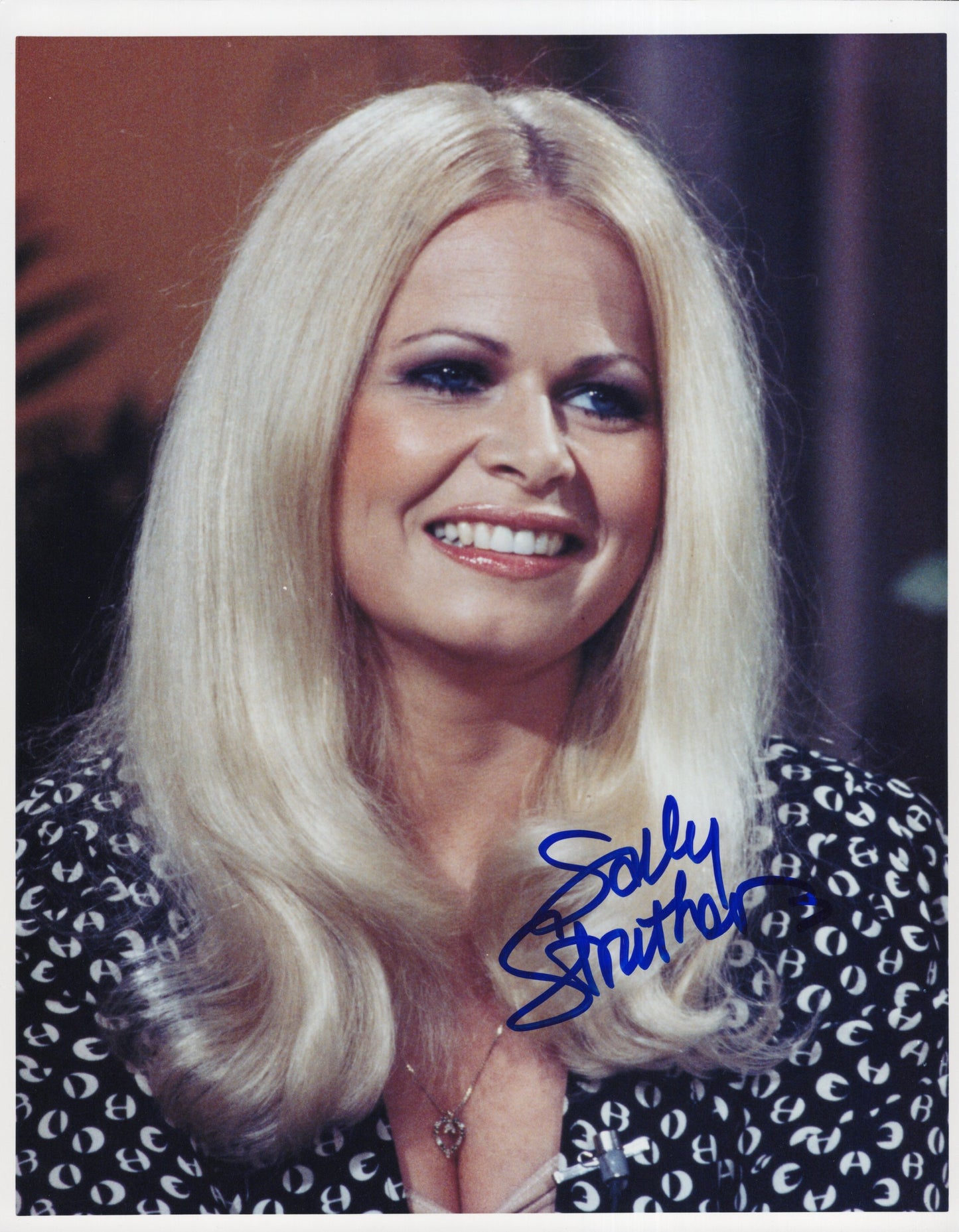 Sally Struthers Signed Photo 8x10, Sally Struthers Autograph in Black and White Dress, PSA Letter Certified Authentic