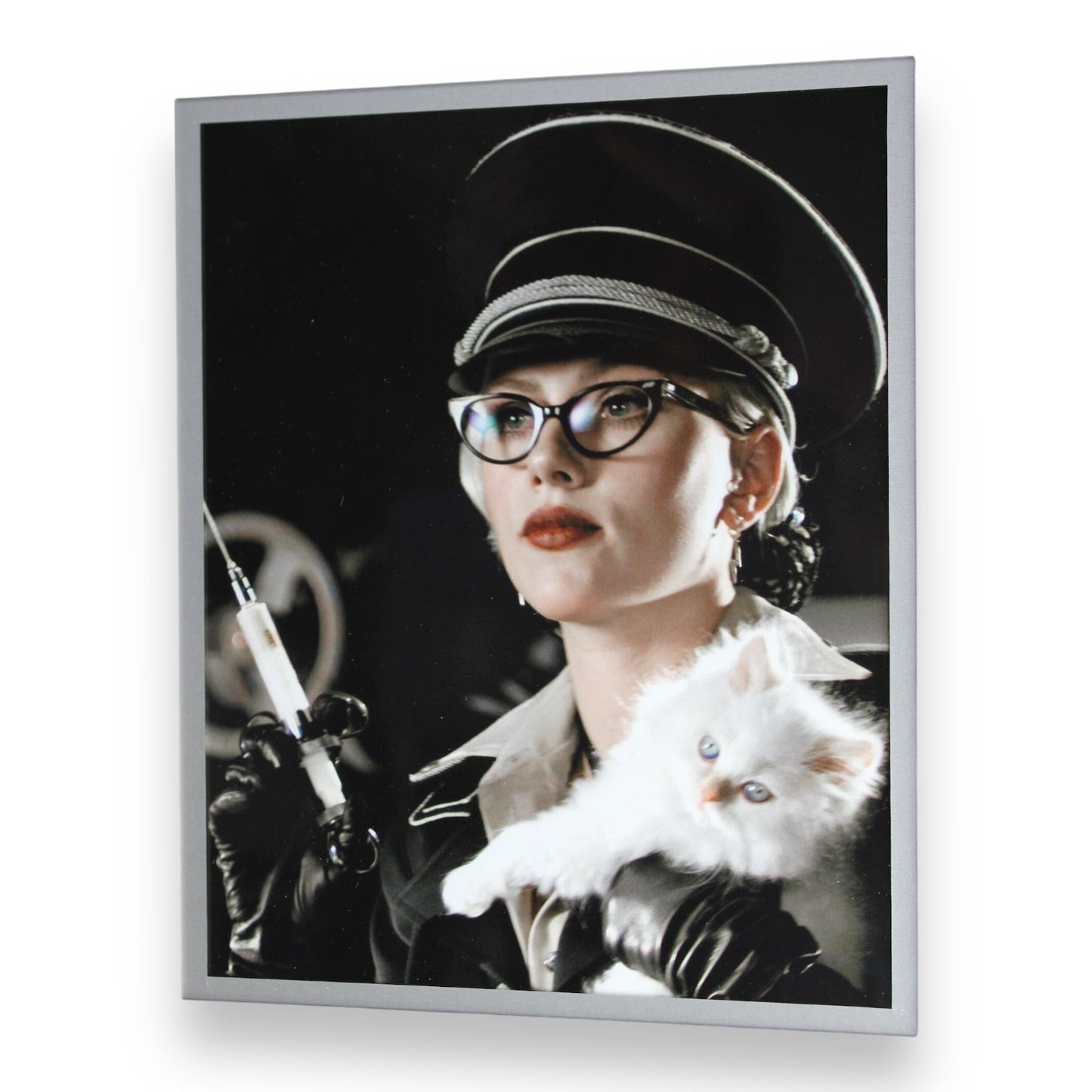 Scarlett Johansson Signed Index Card with Film Photos - Framed Collectible