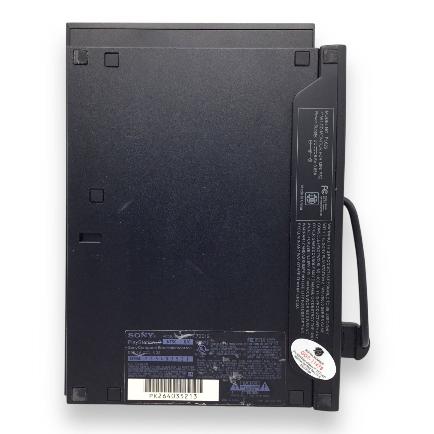 Sony PlayStation 2 Slim SCPH-70012 Console w/ Pelican Screen, Controller & Cables – Tested