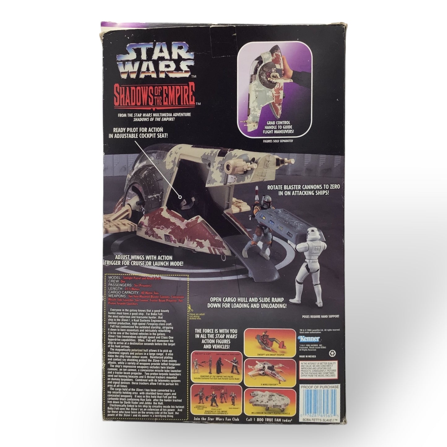 Star Wars Shadows of the Empire Boba Fett's Slave I Vehicle – 1996, Open Box
