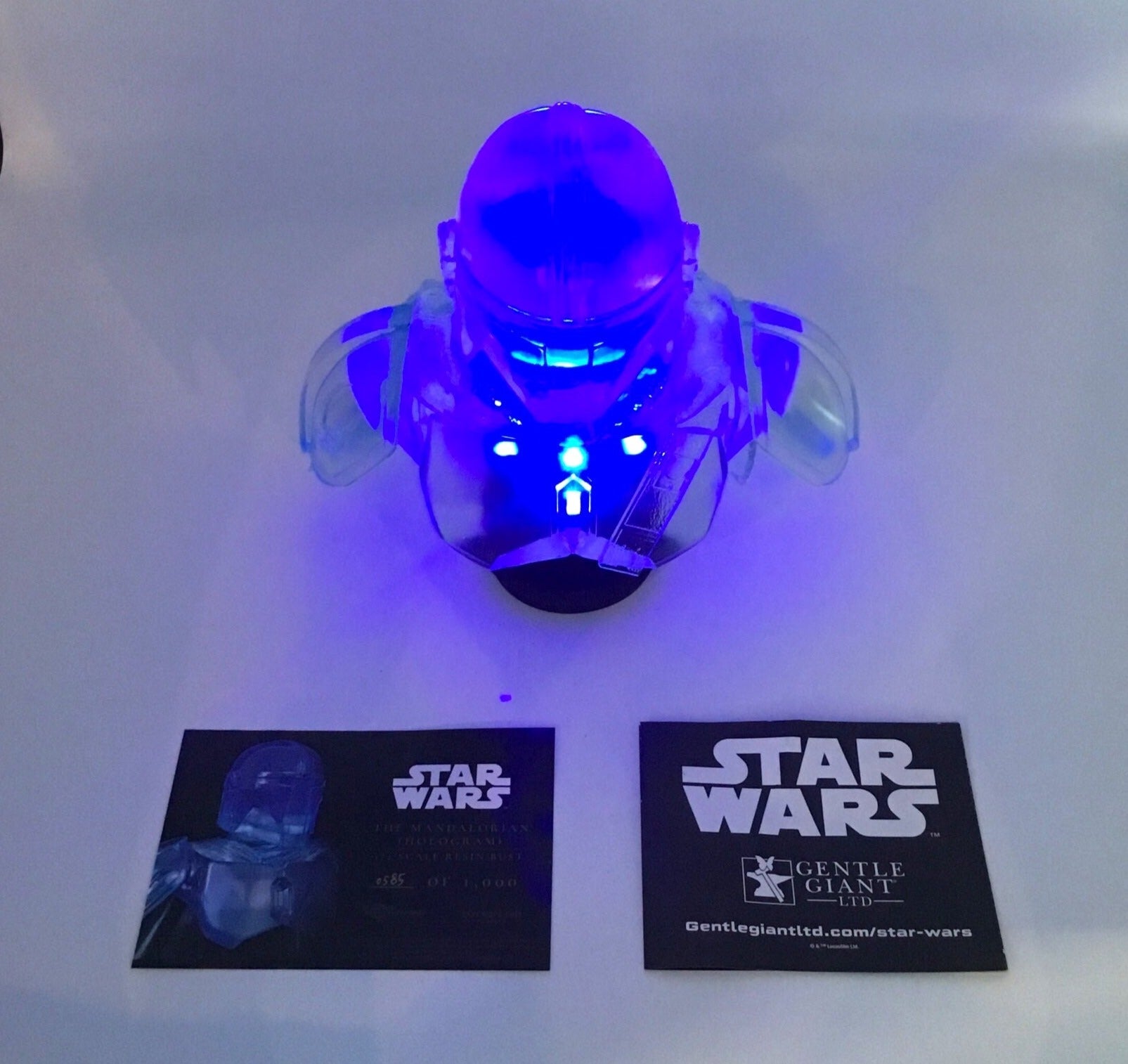Star Wars The Mandalorian Hologram Light Up Bust L3D SDCC 2021 10" Statue Diamond