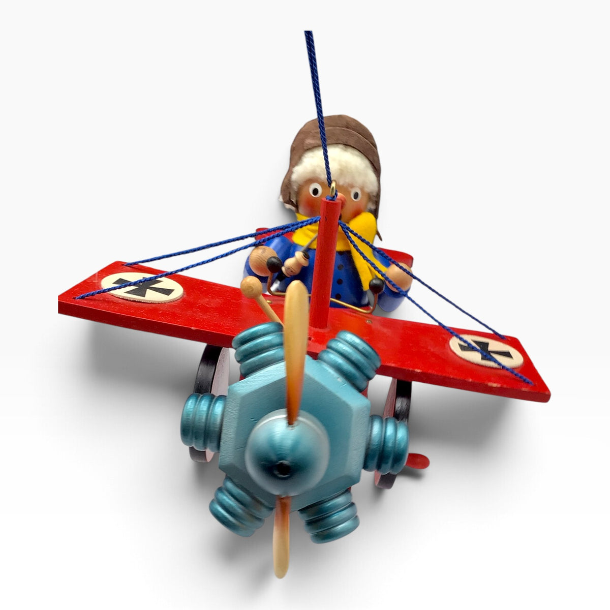 Steinbach German Red Baron Fokker Dr.I Smoking Airplane Man - Music Box