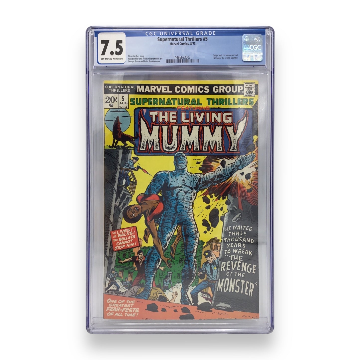 Supernatural Thrillers #5 - The Living Mummy - Marvel 1973 - CGC 7.5
