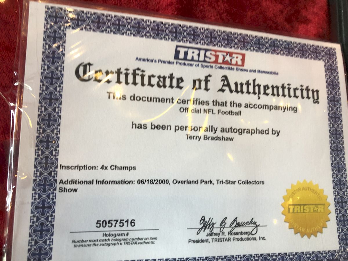 Terry Bradshaw Pittsburgh Steelers Autographed Football & Action Figure in Shadowbox (Copy)