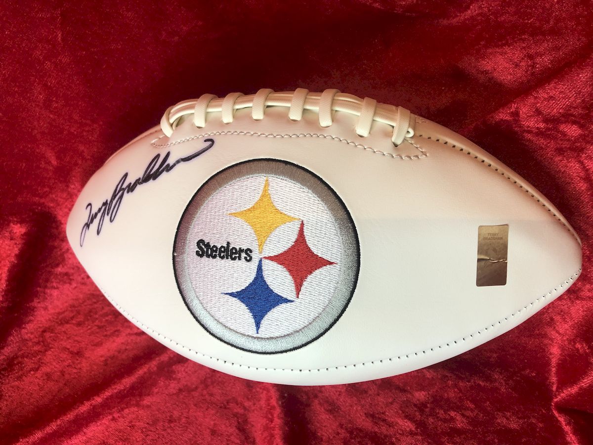 Terry Bradshaw Steelers Certified Authentic Autographed Football Shadowbox
