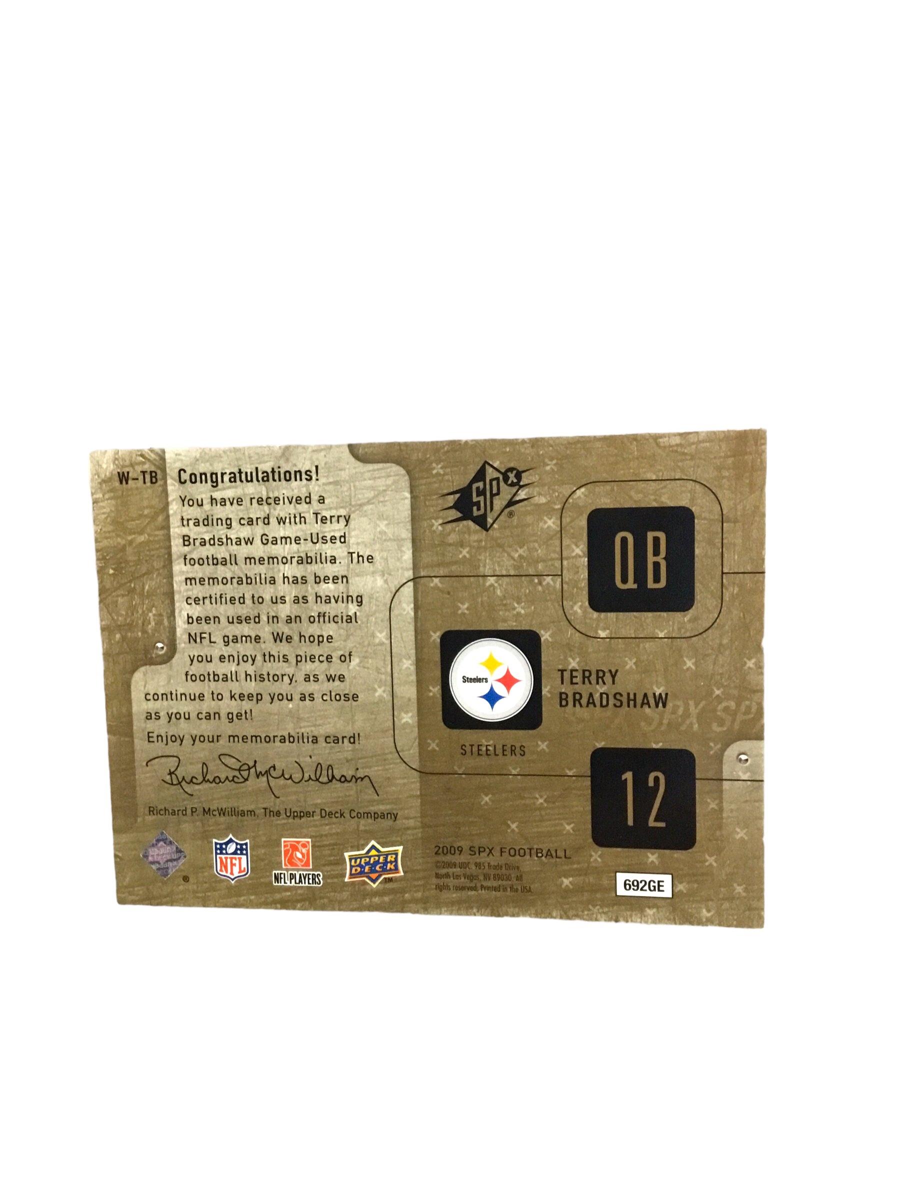 Terry Bradshaw Steelers Signed Mini Helmet Shadowbox w/ GU Card & Figure COA