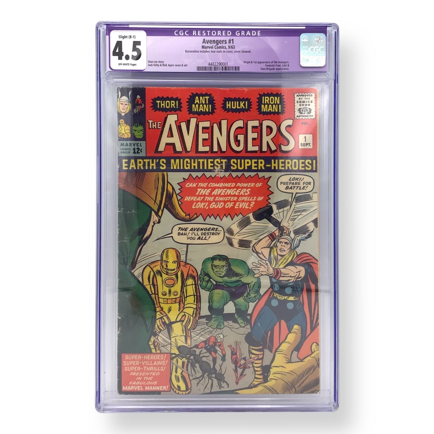 The Avengers #1 (1963) | CGC Restored 4.5 | 1st Avengers Appearance