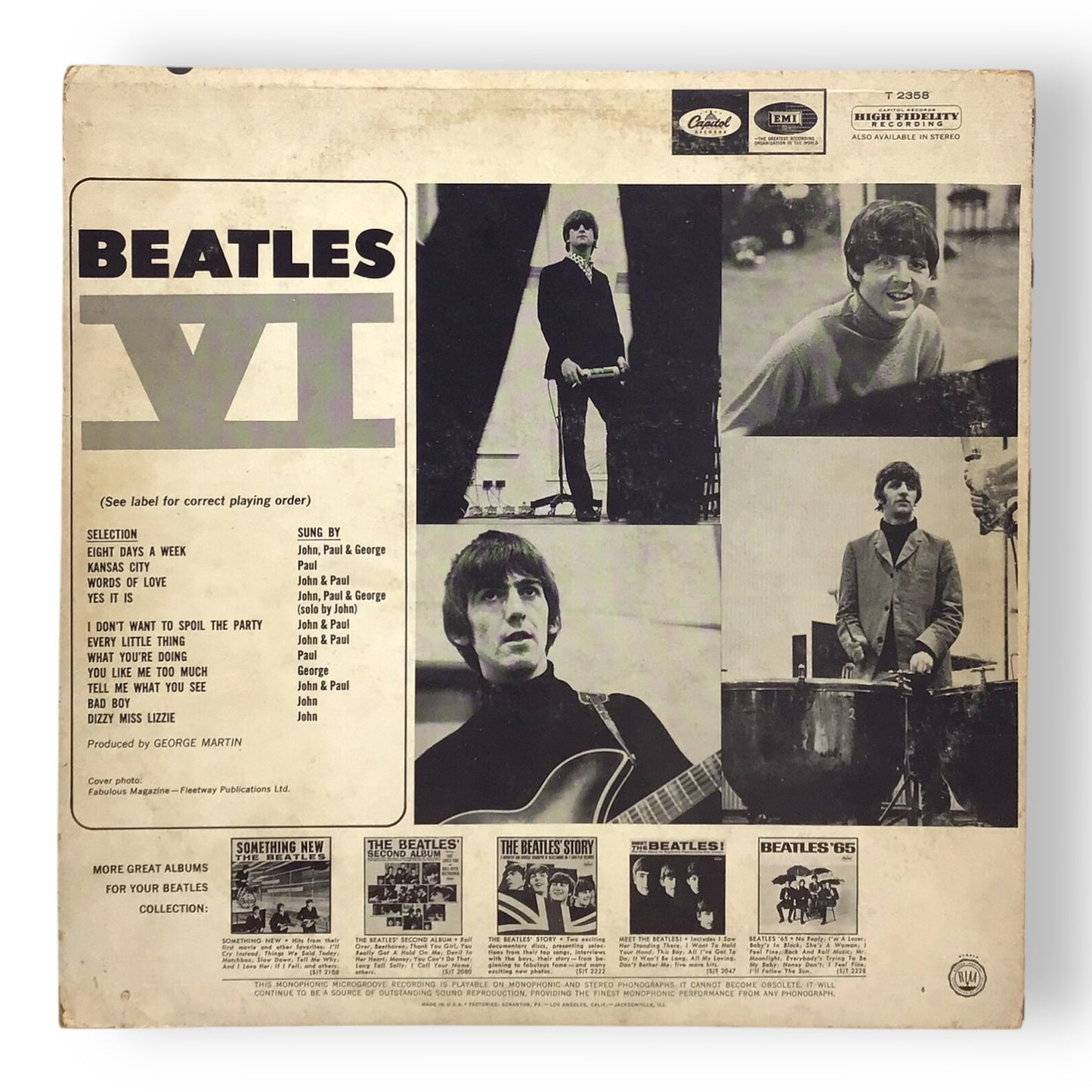 The Beatles – Beatles VI Vinyl LP | Capitol High Fidelity