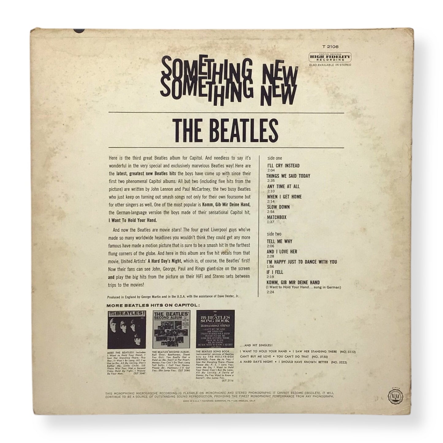 The Beatles – Something New 1964 Vinyl LP | Capitol High Fidelity