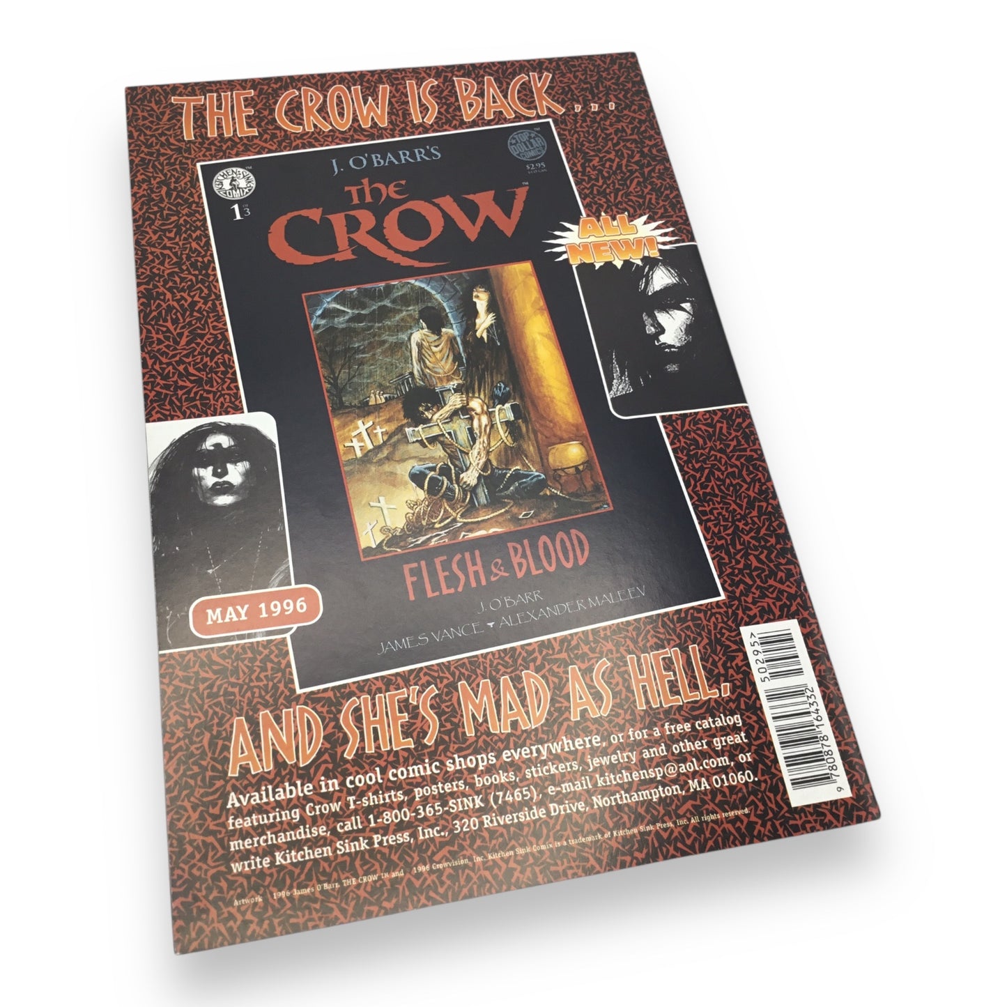 The Crow: Dead Time #3 of 3 (1996, Kitchen Sink Comics) Signed by James O’Barr