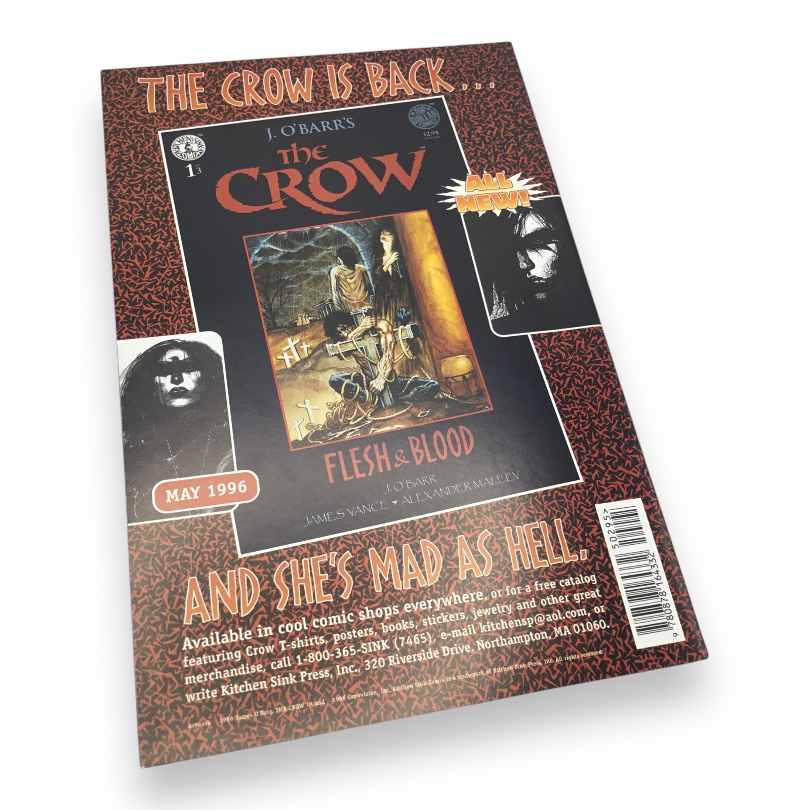 The Crow: Dead Time #3 of 3 (1996, Kitchen Sink Comics) Signed by James O’Barr