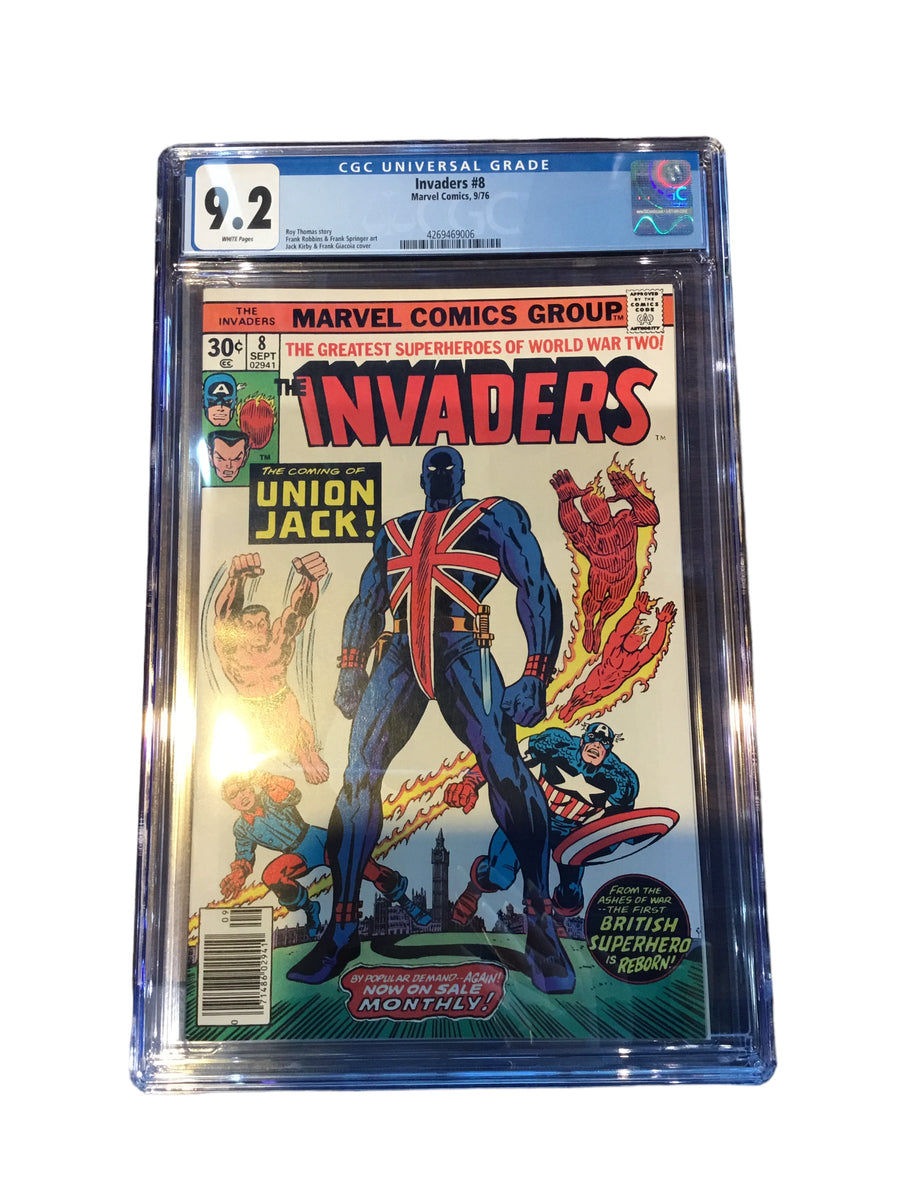 Invaders #8 NM- 9.2 1st Union Jack Cover, a Beautiful Classic Marvel Comics  c187 | Comic Books - Bronze Age, Marvel, Invaders, Superhero