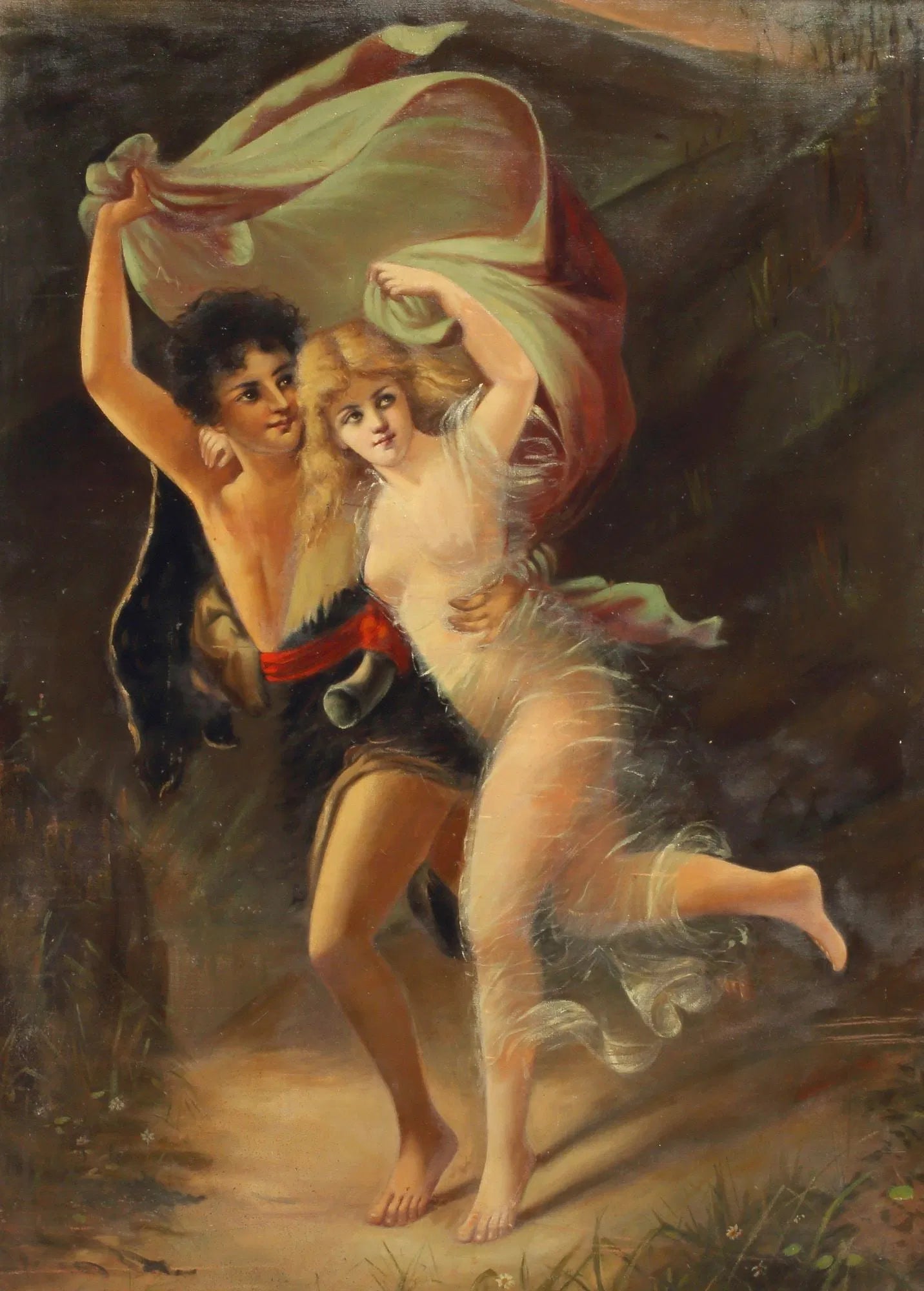 “The Storm” Pierre-Auguste Cot – Framed Oil Painting 60"x44"