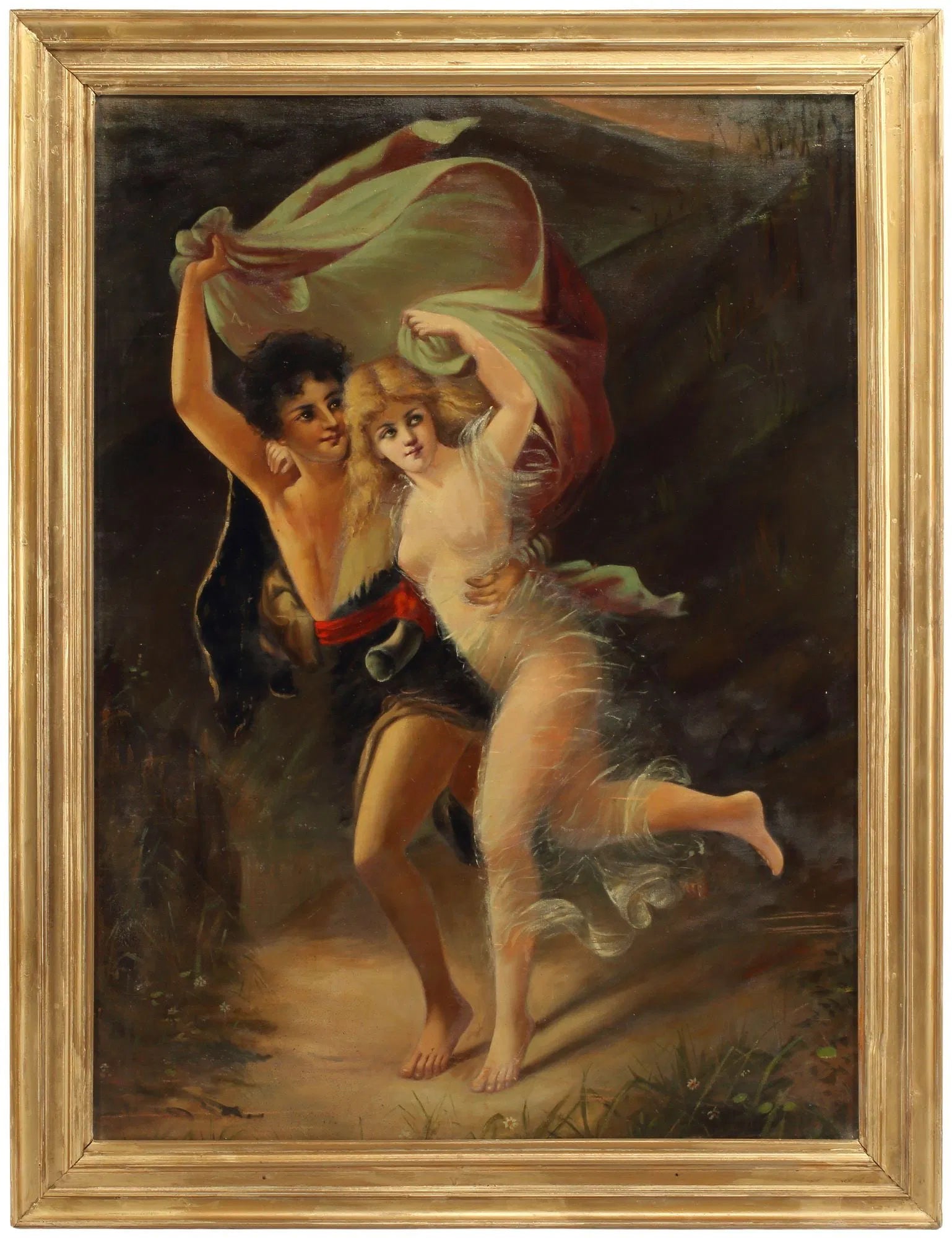 Large Framed Romantic Art Nouveau Victorian Print The Storm Pierre Large Framed Romantic Art Nouveau Victorian Print The Storm Pierre