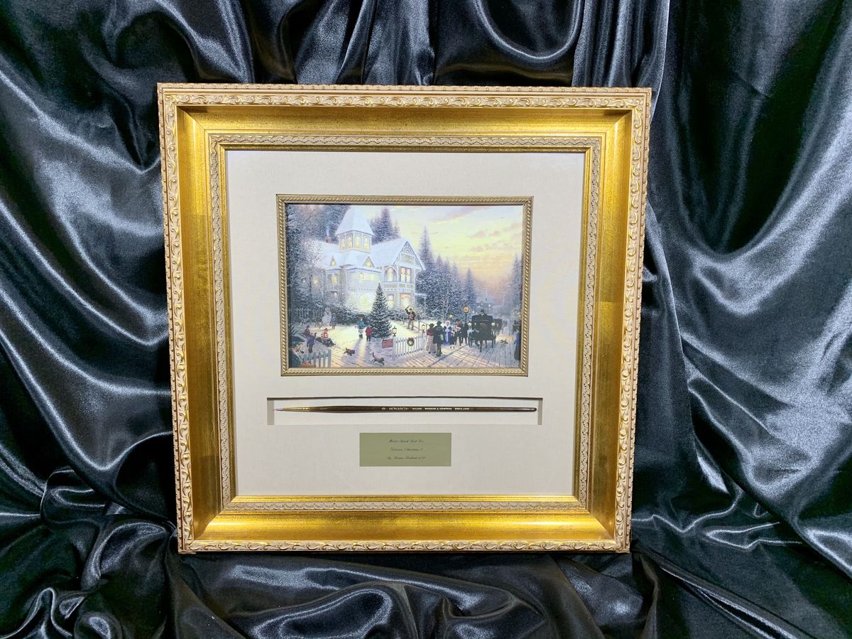 Thomas Kinkade Framed Master Brush Used w/ Victorian Christmas I-III Prints /20
