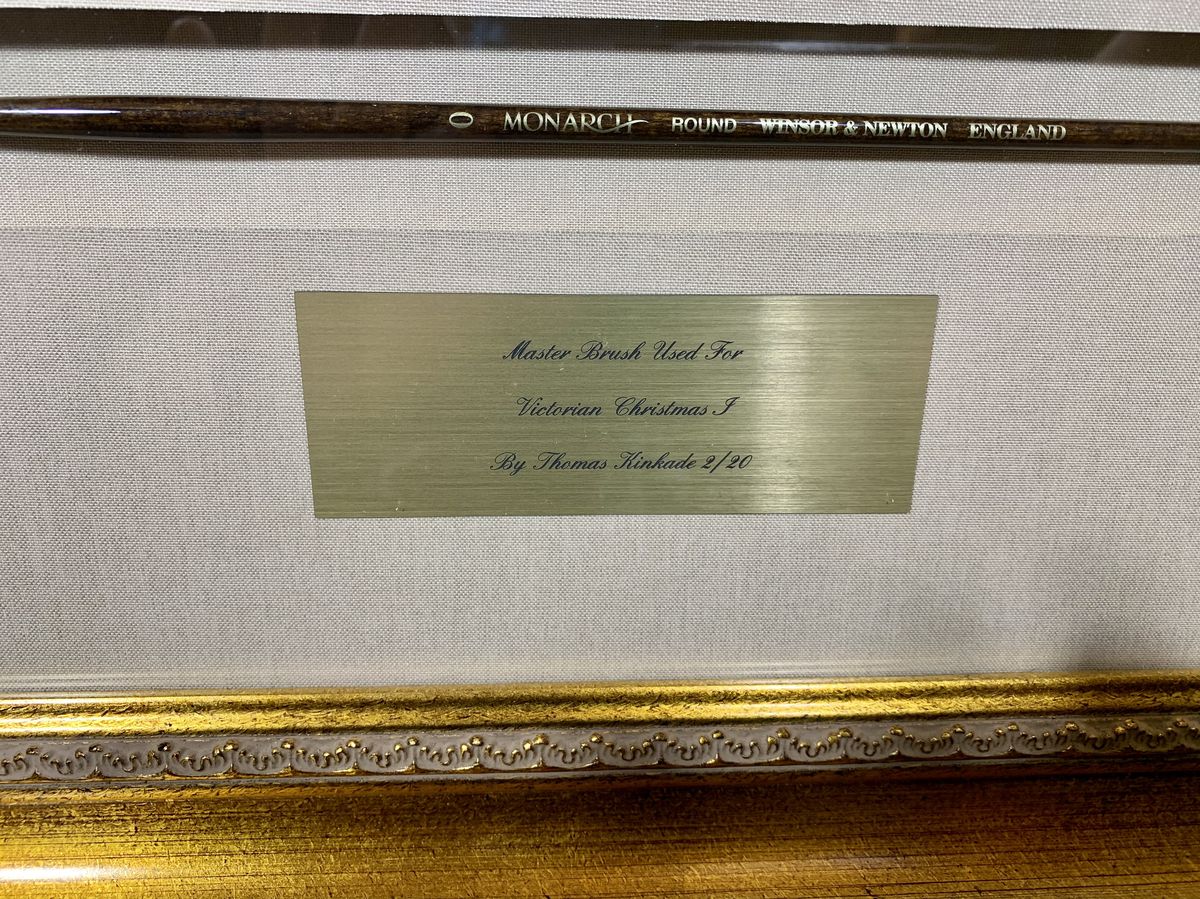 Thomas Kinkade Framed Master Brush Used w/ Victorian Christmas I-III Prints /20