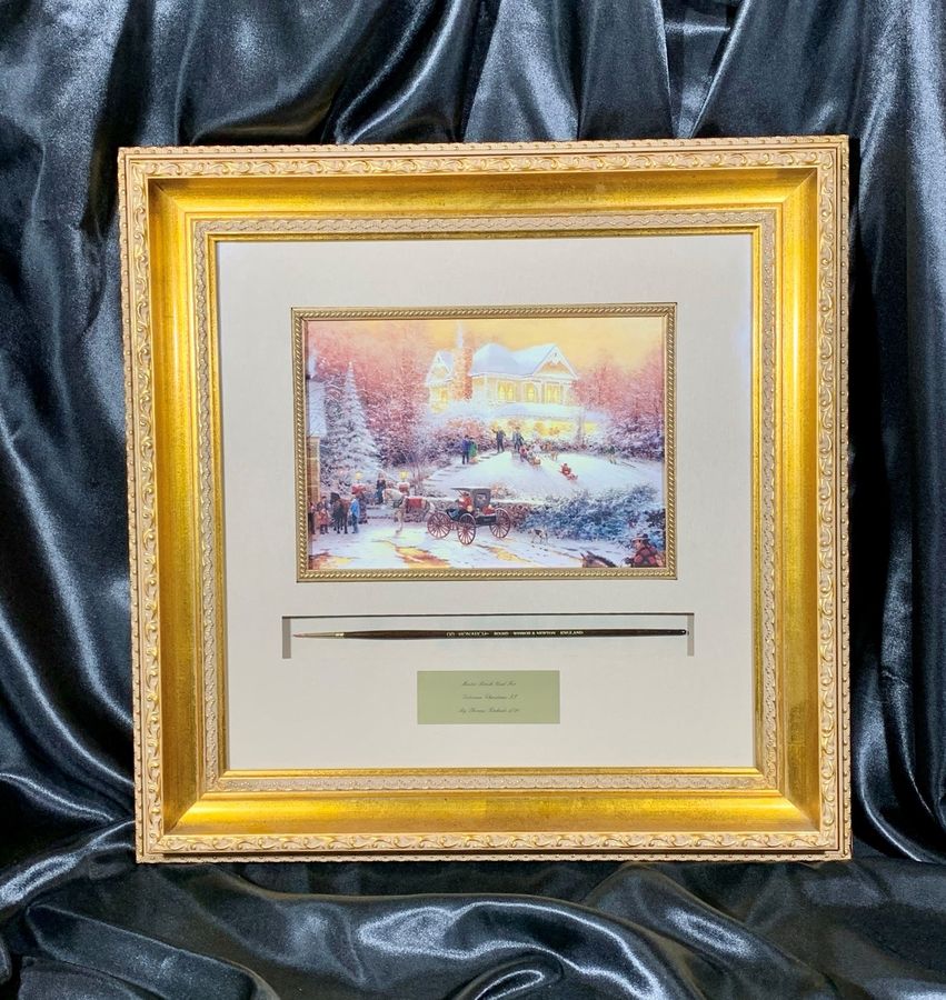 Thomas Kinkade Framed Master Brush Used w/ Victorian Christmas I-III Prints /20