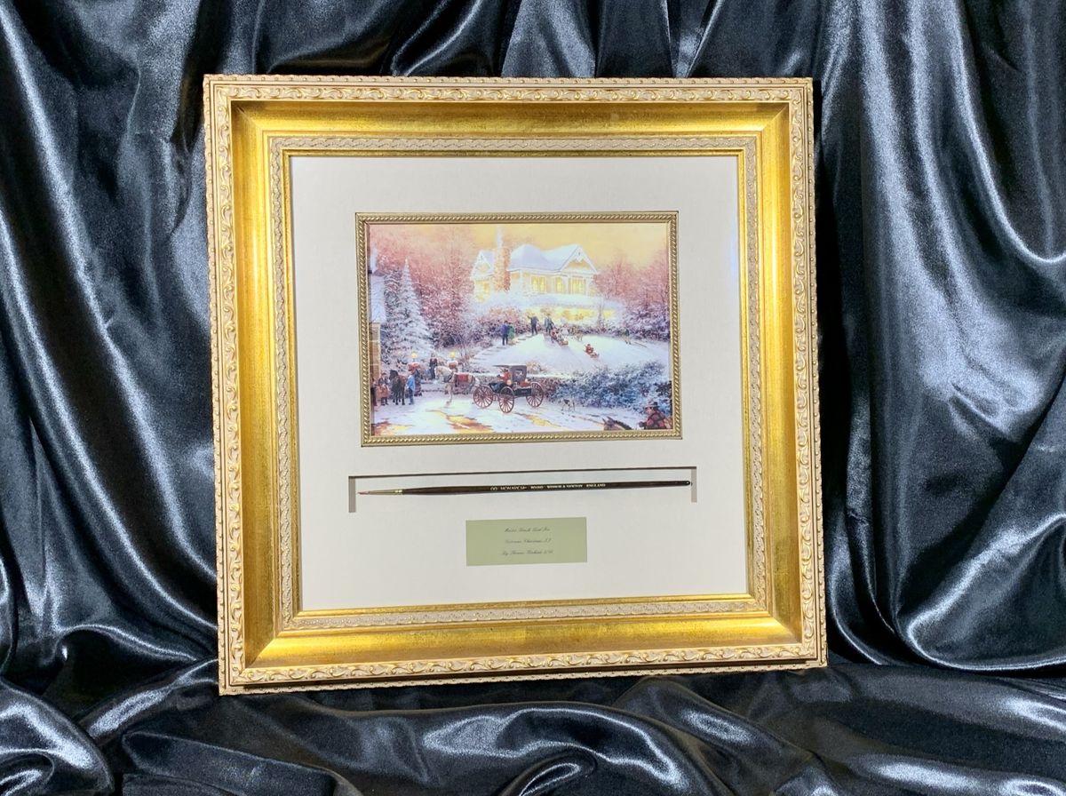 Thomas Kinkade Framed Master Brush Used w/ Victorian Christmas I-III Prints /20