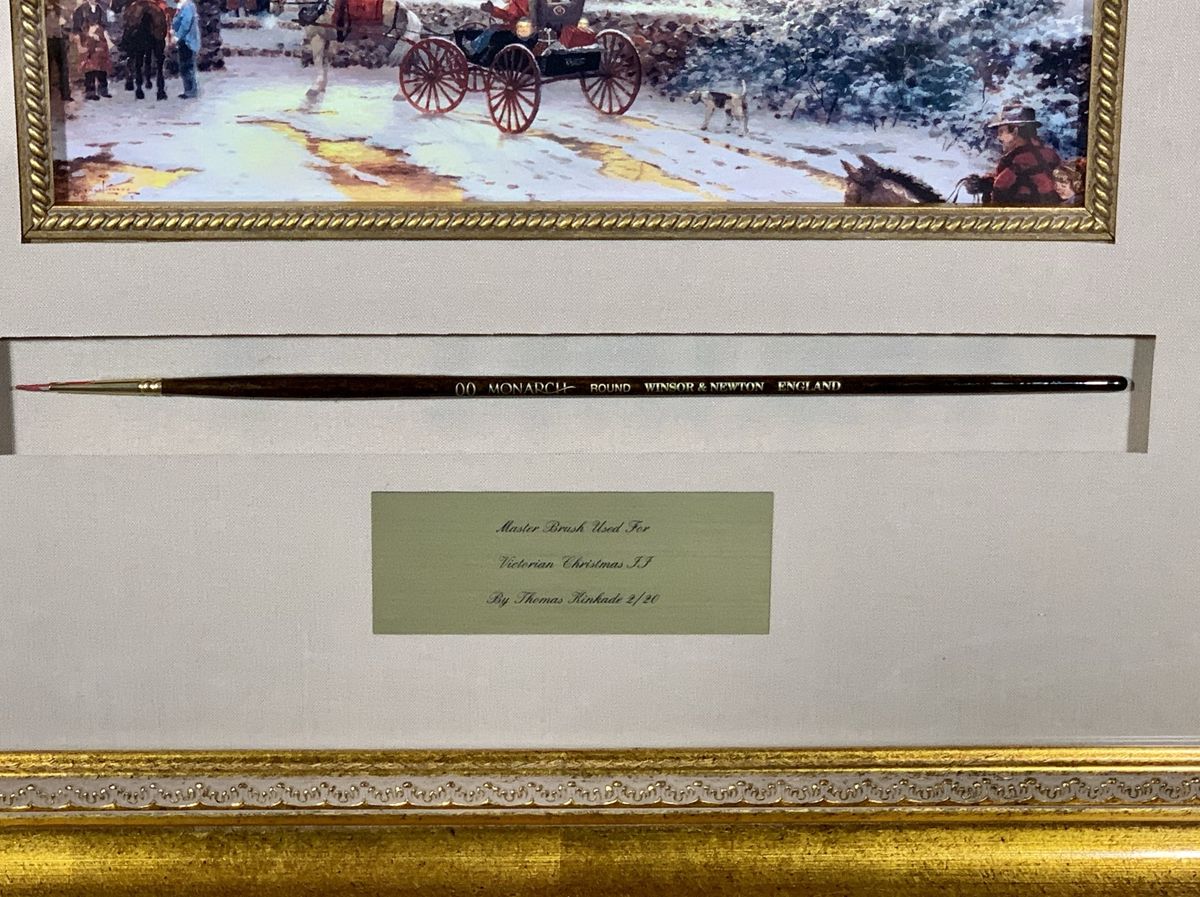 Thomas Kinkade Framed Master Brush Used w/ Victorian Christmas I-III Prints /20