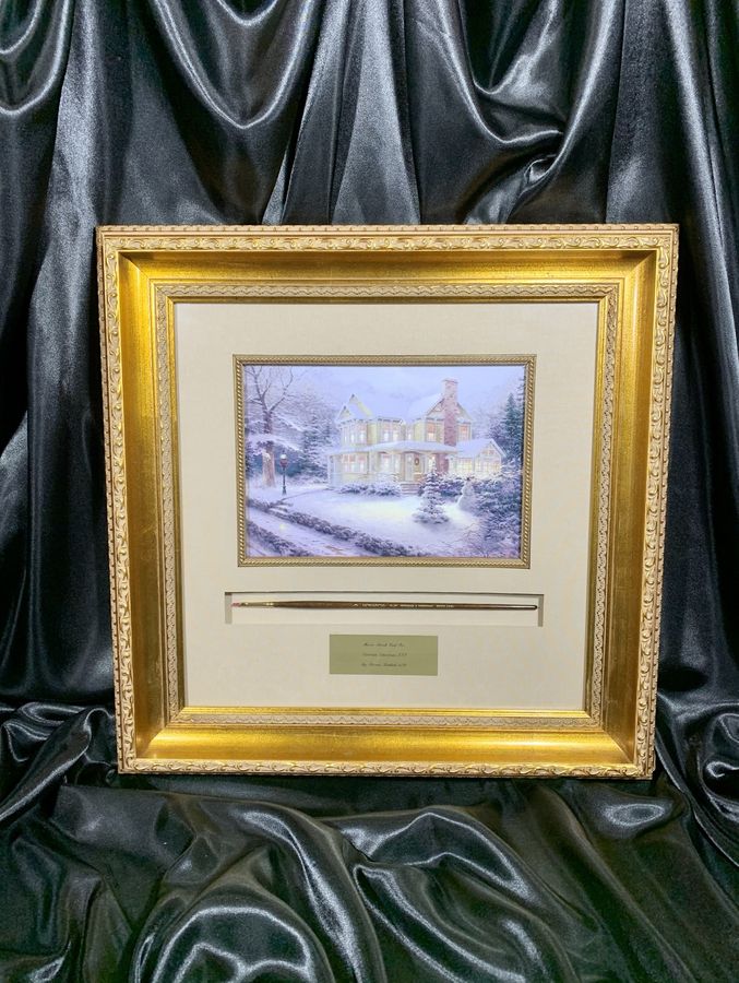 Thomas Kinkade Framed Master Brush Used w/ Victorian Christmas I-III Prints /20