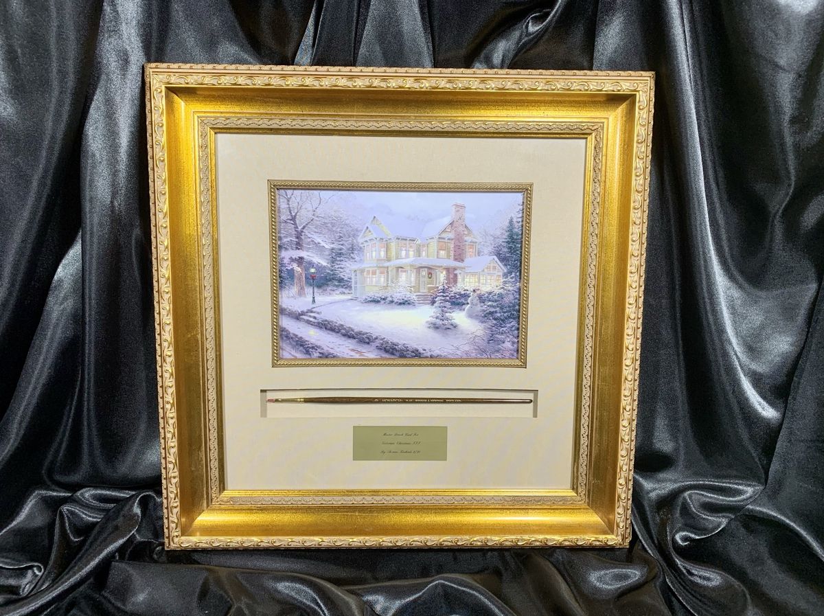 Thomas Kinkade Framed Master Brush Used w/ Victorian Christmas I-III Prints /20