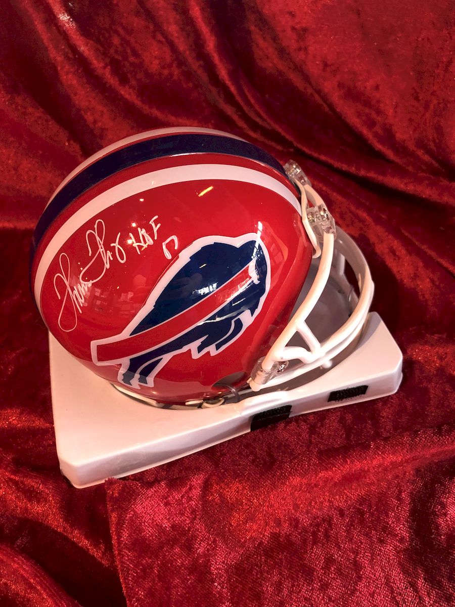 Thurman Thomas Bills Certified Authentic Autographed Mini Helmet Shadowbox
