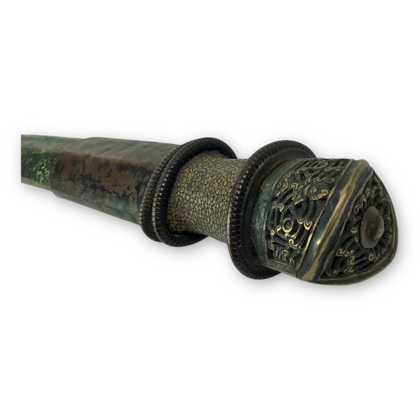 Tibetan Dagger 17th-18th Century Damascus Steel Blade w/ Fine Mounts