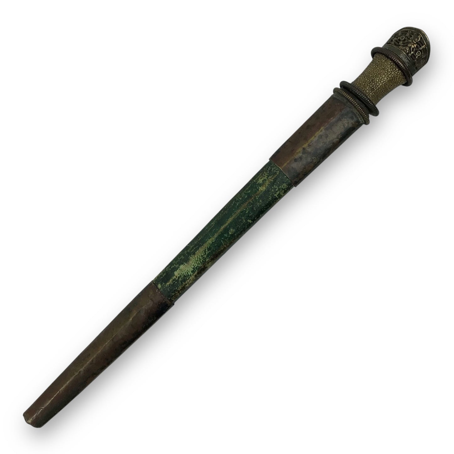 Tibetan Dagger 17th-18th Century Damascus Steel Blade w/ Fine Mounts