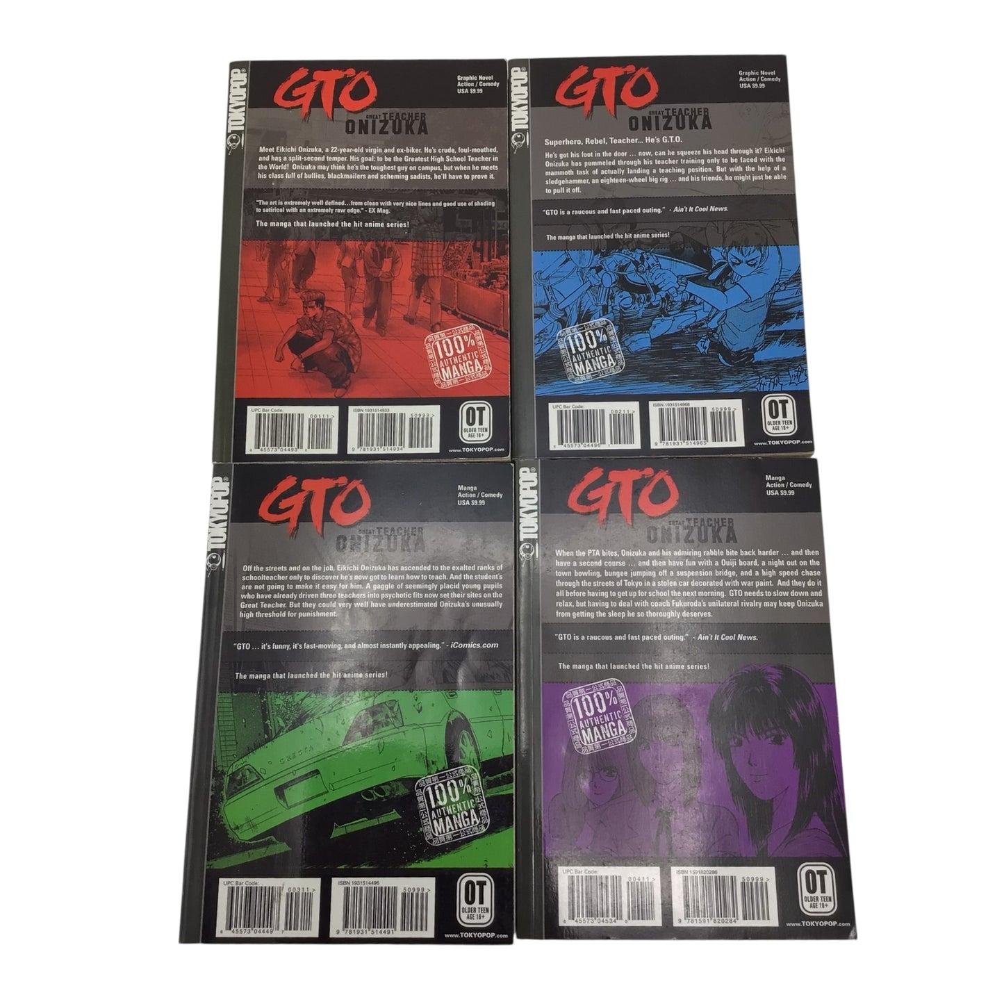 TokyoPop GTO: Great Teacher Onizuka Manga Collection Volumes 1–4