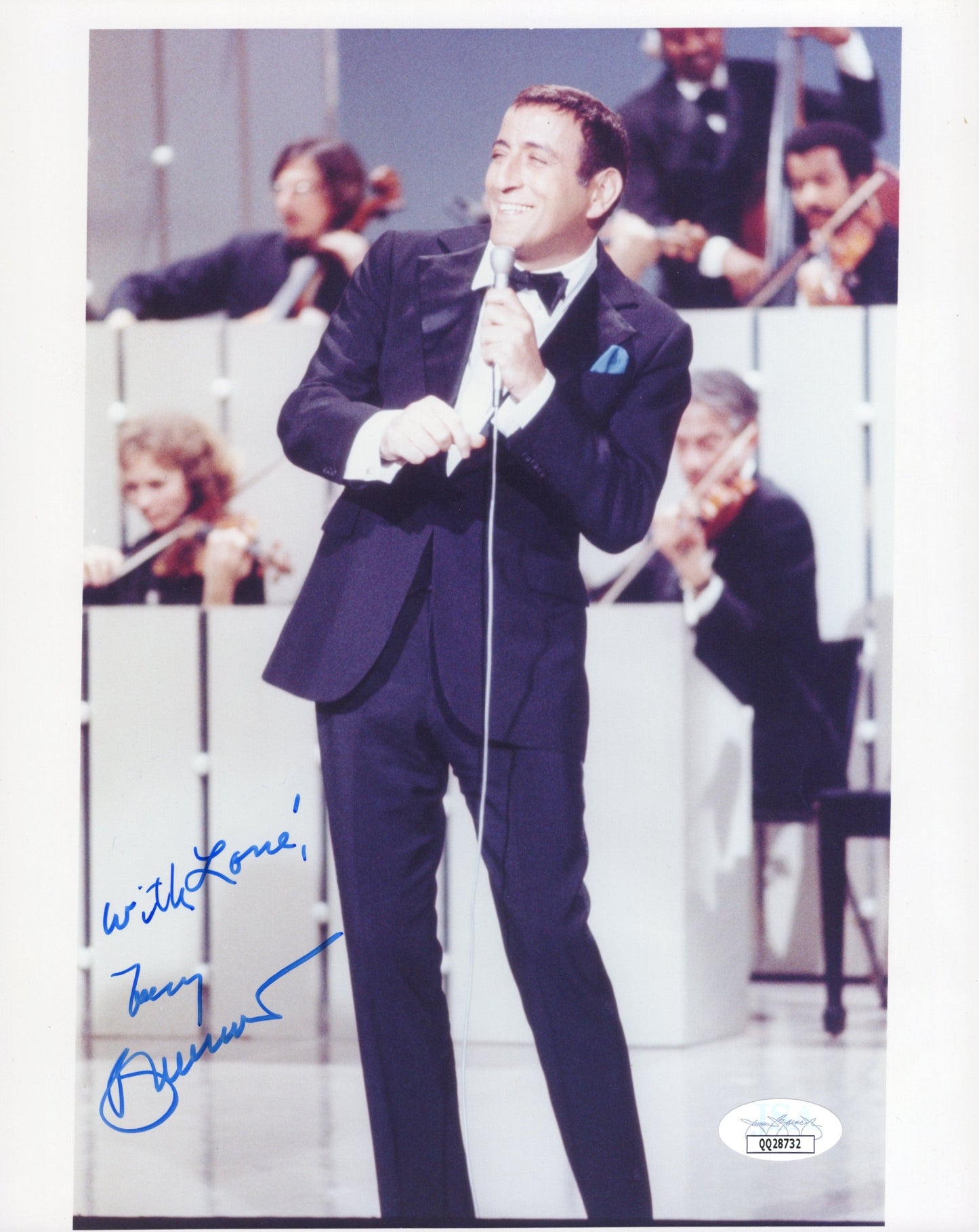 Tony Bennett Signed Photo 8x10, Tony Bennett Autograph Personalized “With Love!”, JSA Certified Authentic QQ28732