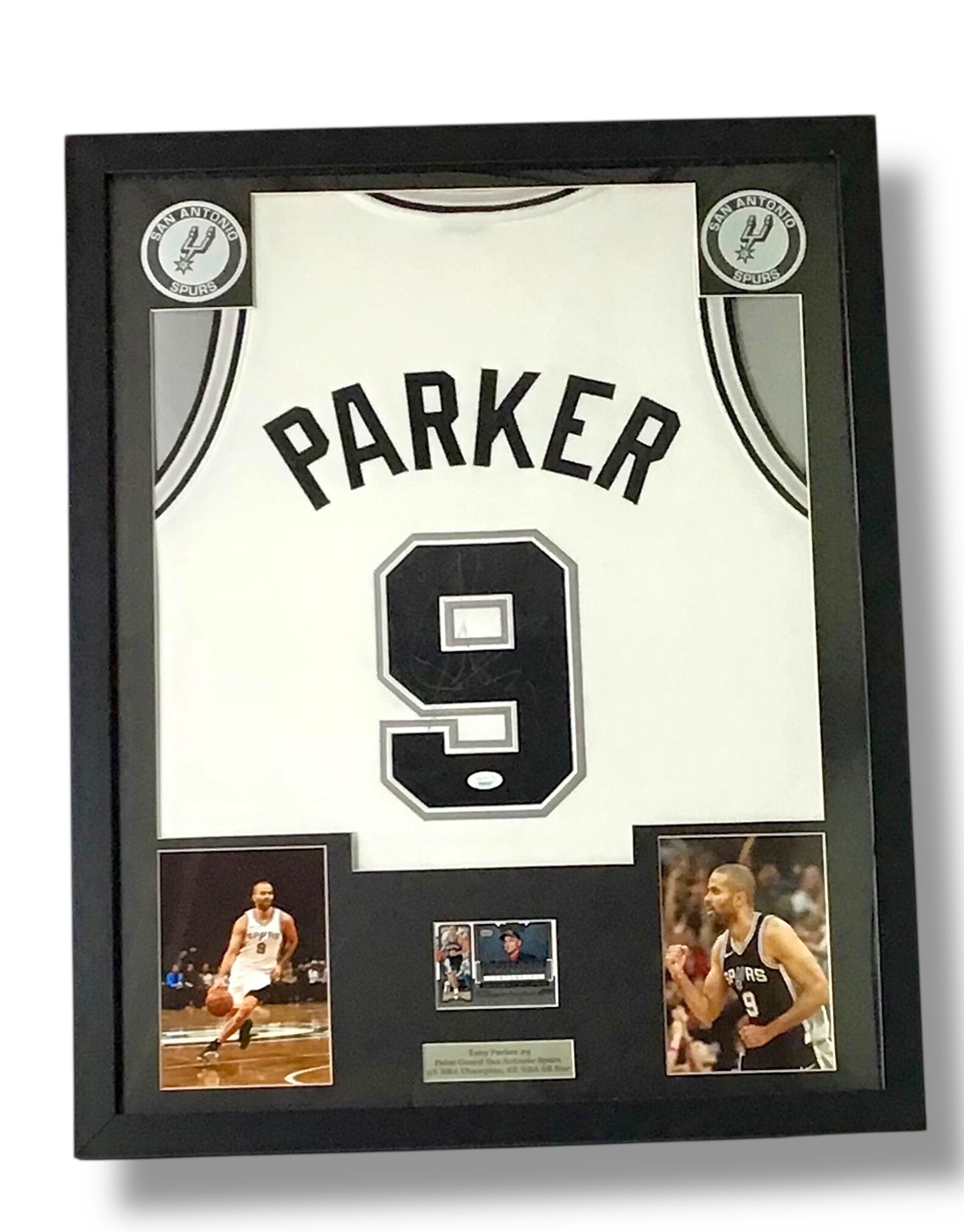 Tony Parker Framed Authentic NBA Signed Autographed Jersey w/ JSA Cert.