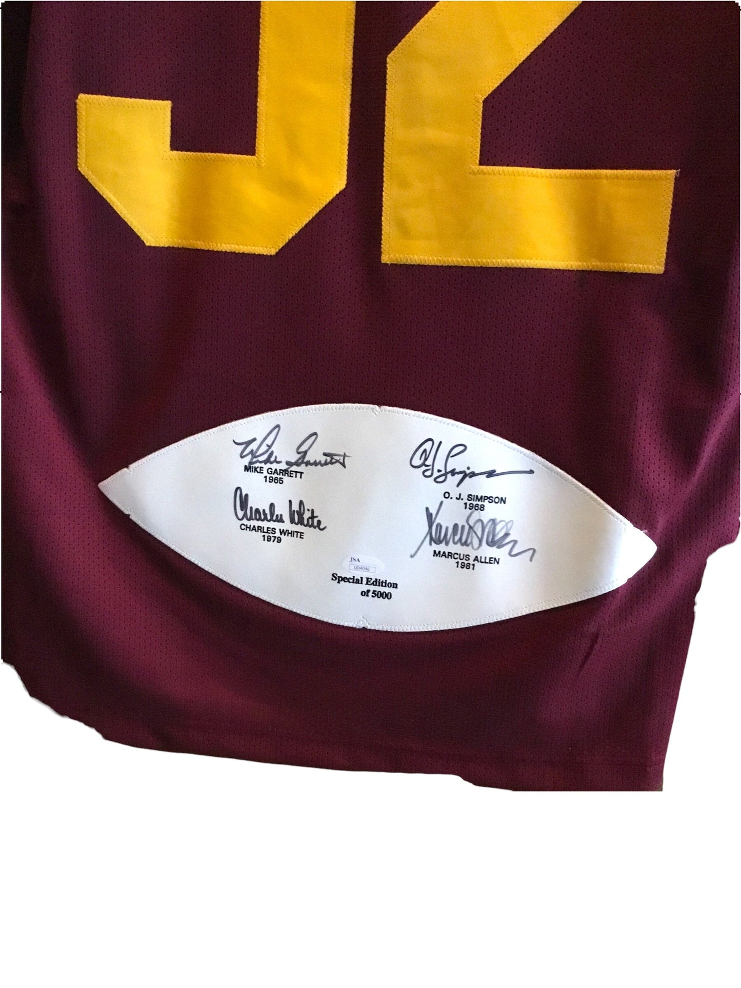 USC Trojans Legends Jersey Signed by O.j. Simpson, Marcus Allen, Charles White, Mike Garrett - JSA COA