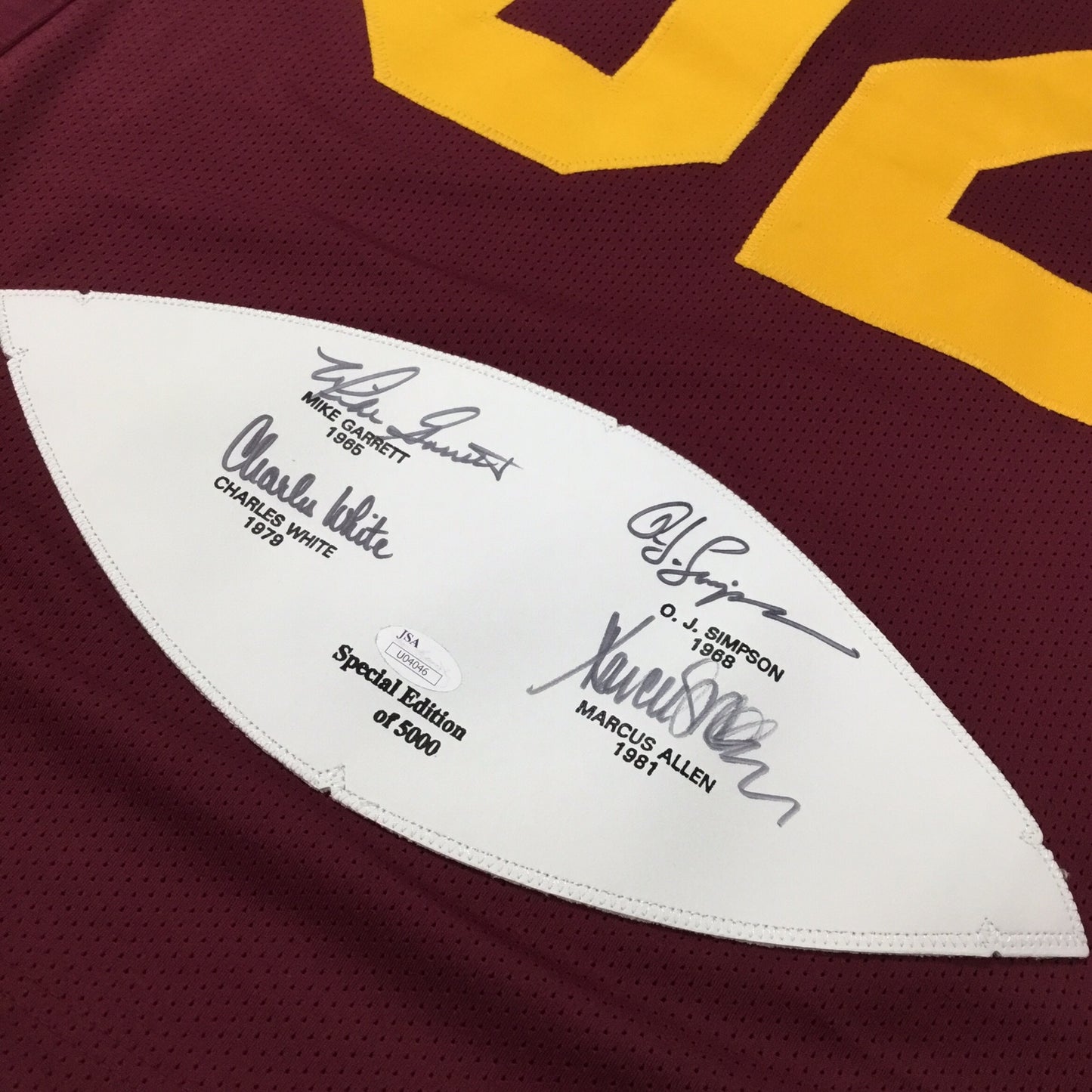 USC Trojans Legends Jersey Signed by O.j. Simpson, Marcus Allen, Charles White, Mike Garrett - JSA COA