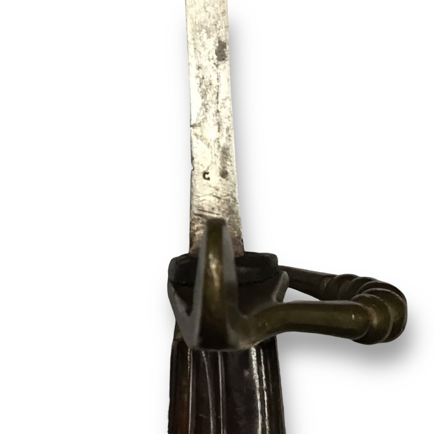 U.S. Rev War Spadroon Sword c.1780–1800 5-Ball Brass Hilt Stamped Blade