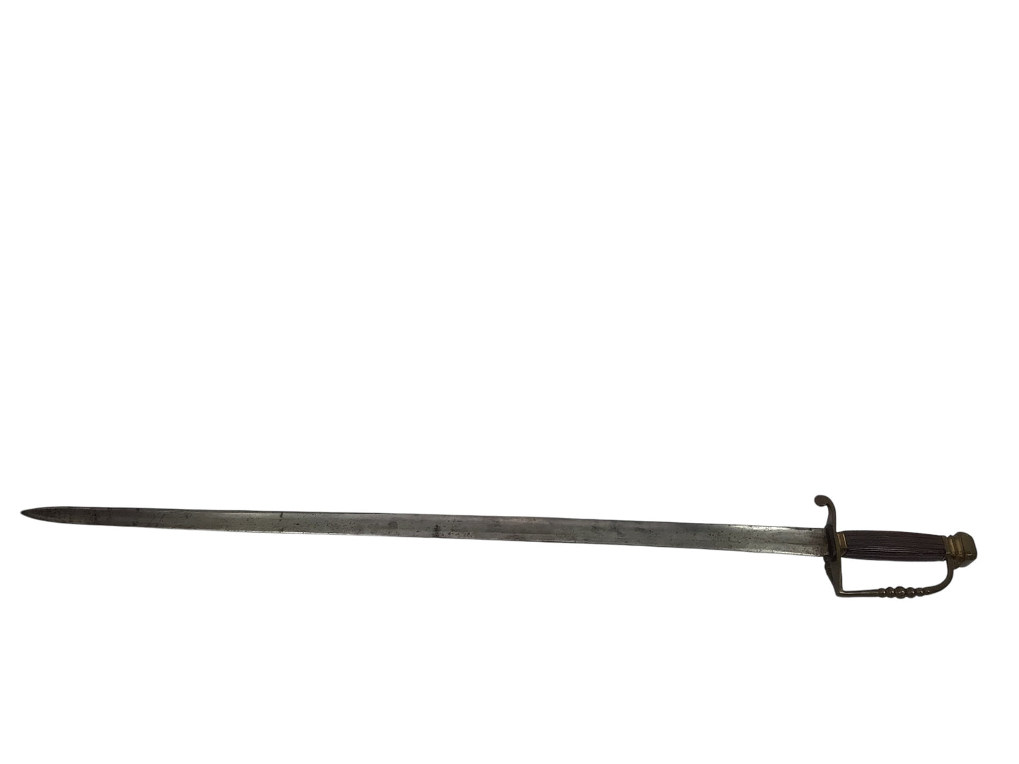 U.S. Rev War Spadroon Sword c.1780–1800 5-Ball Brass Hilt Stamped Blade